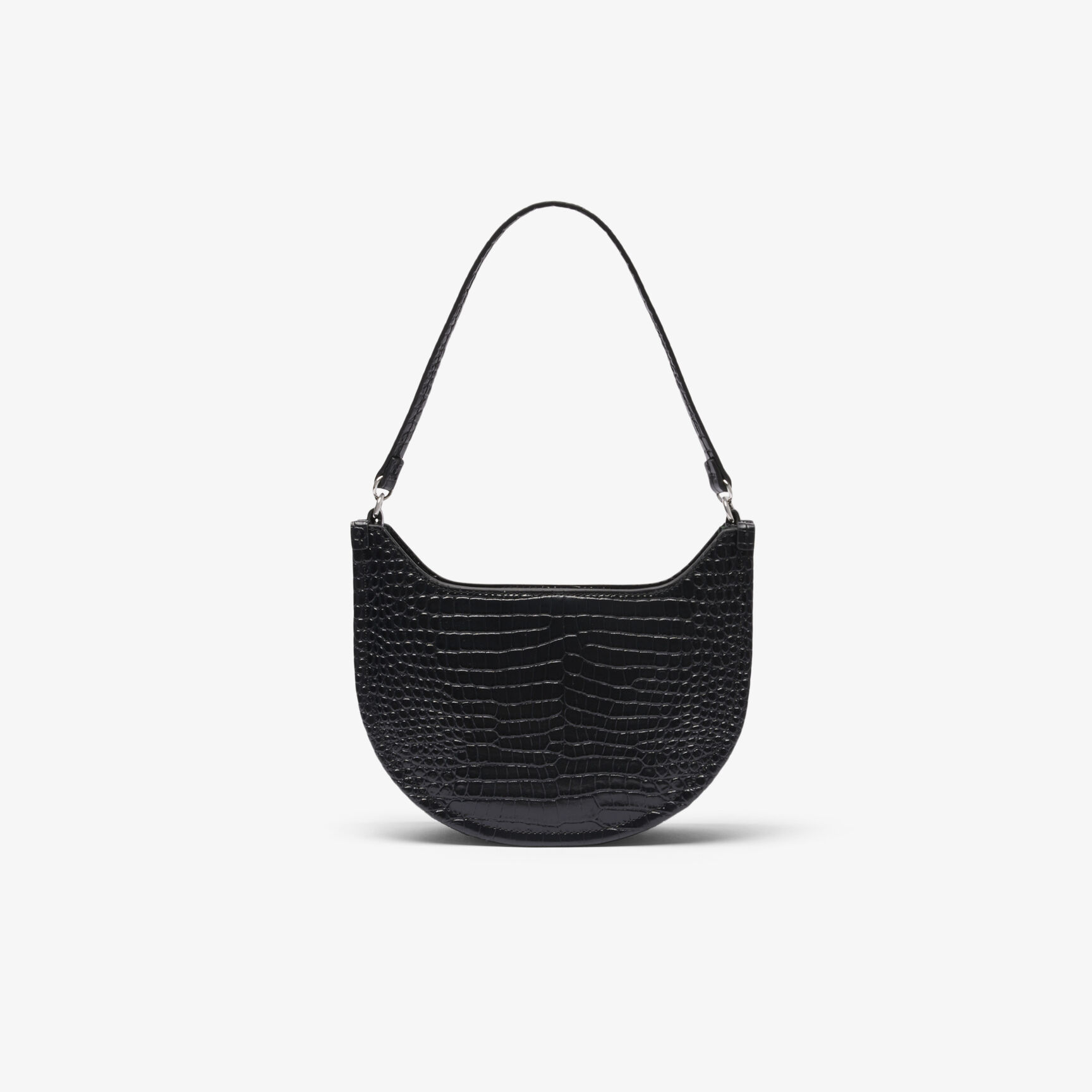 Small Chantaco Embossed Leather Half Moon Bag
