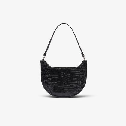 Small Chantaco Embossed Leather Half Moon Bag