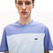 lacoste men s colourblock striped cotton piqu  crew neck t shirt