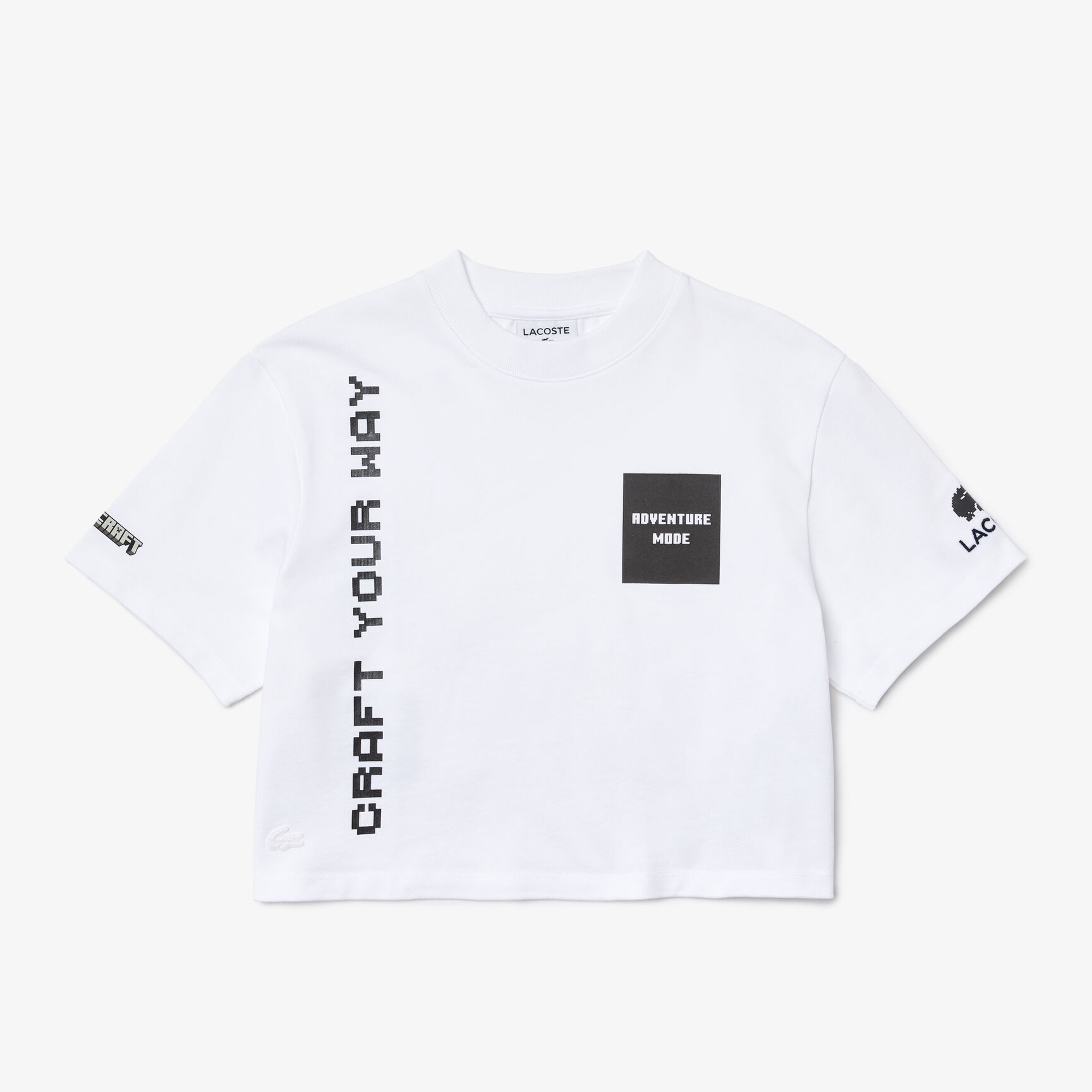 تيشيرت قطن عضوي قصير للنساء مجموعة Lacoste L!VE x Minecraft