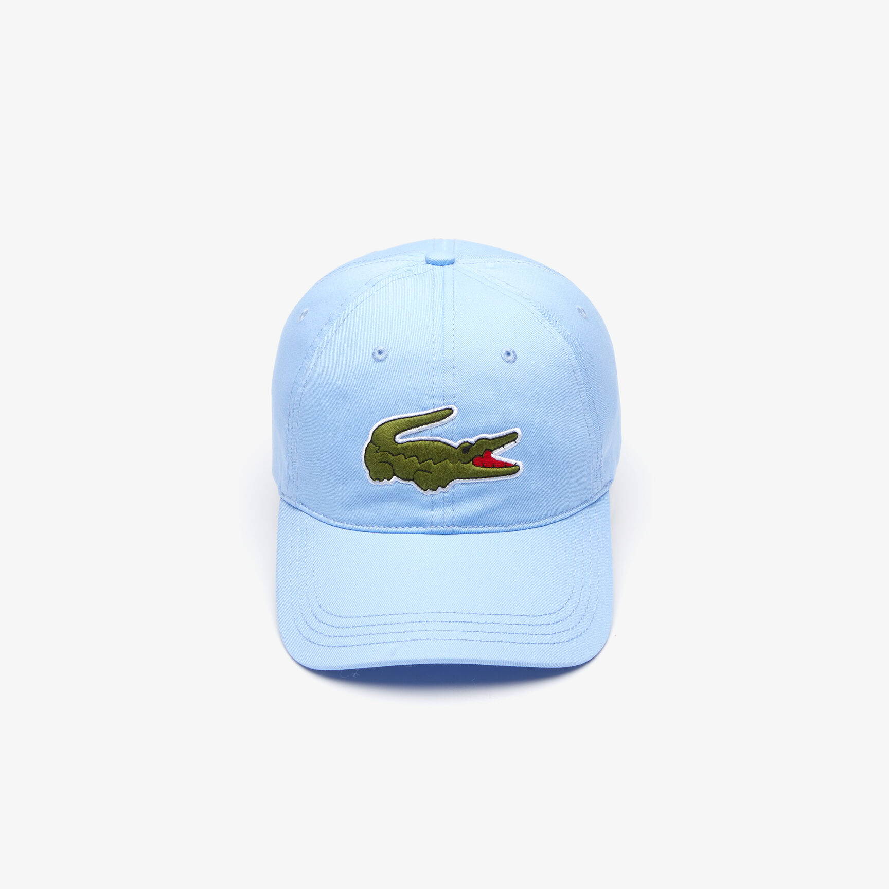 قبعة كاب قطنية بخطوط متباينة اللون وشعار التمساح كبير الحجم للرجال