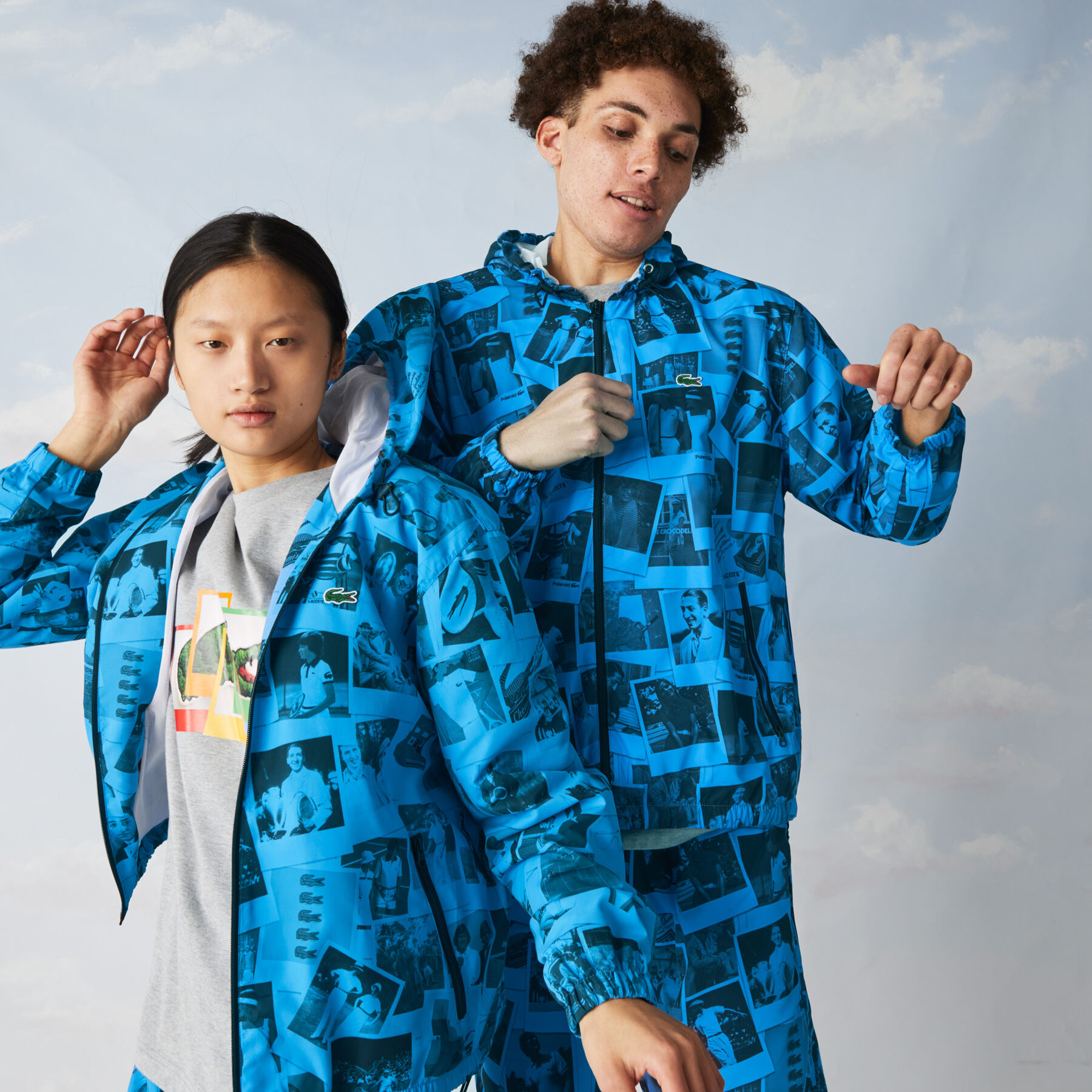 unisex lacoste live polaroid collaboration zip jacket