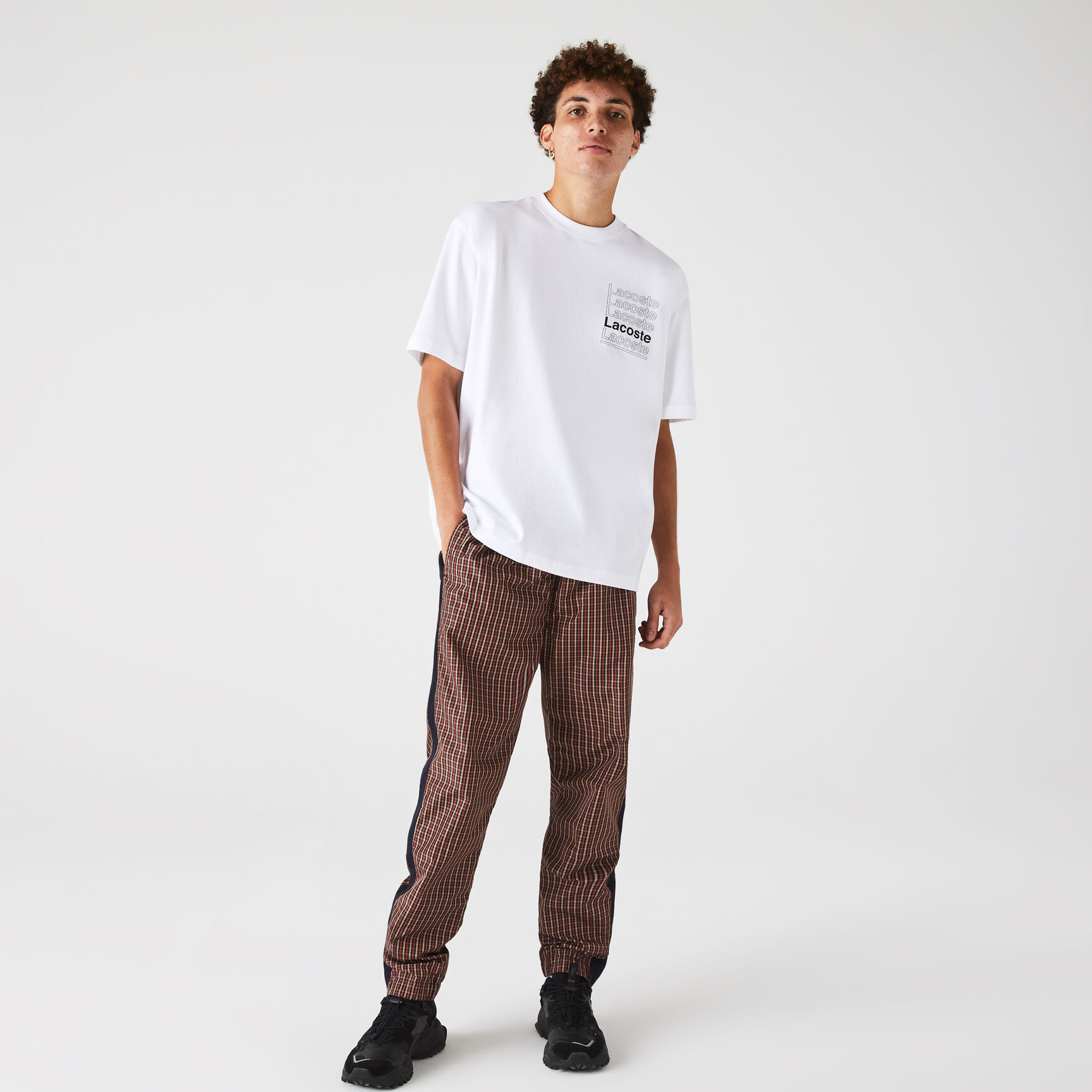 Men's Lacoste L!VE Loose Fit Printed Cotton T-shirt