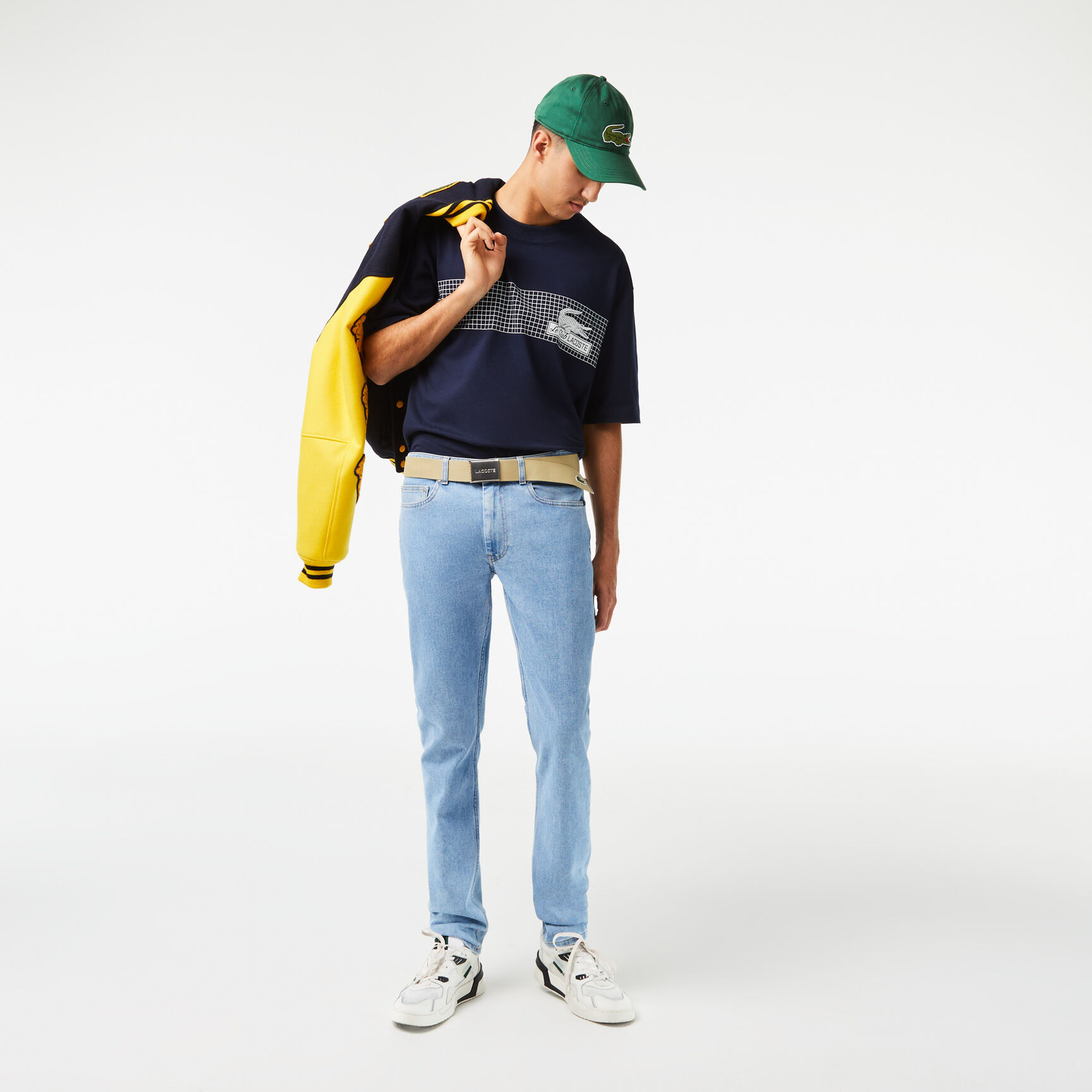 تيشيرت لاكوست تنس بطبعة وقصة فضفاضة للرجال‎