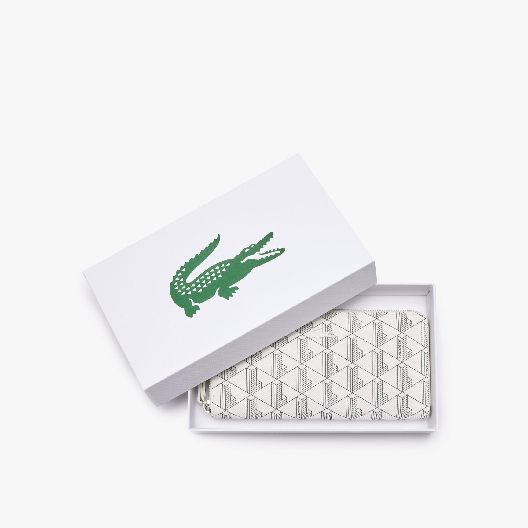 Women's Lacoste Monogram Print Zip Wallet