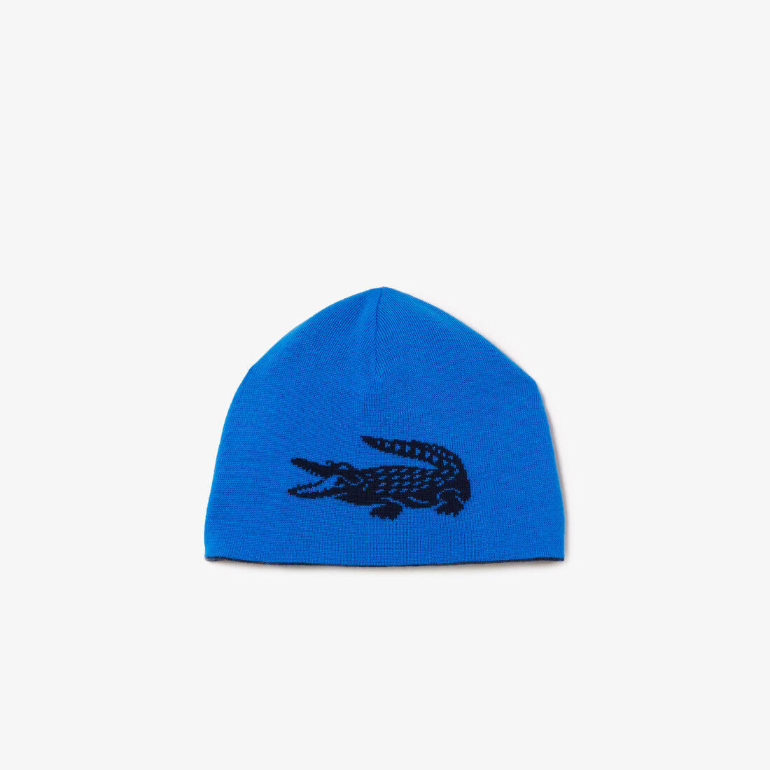Unisex Lacoste Contrast Crocodile Reversible Beanie Unisex Lacoste Contrast Crocodile Reversible Beanie