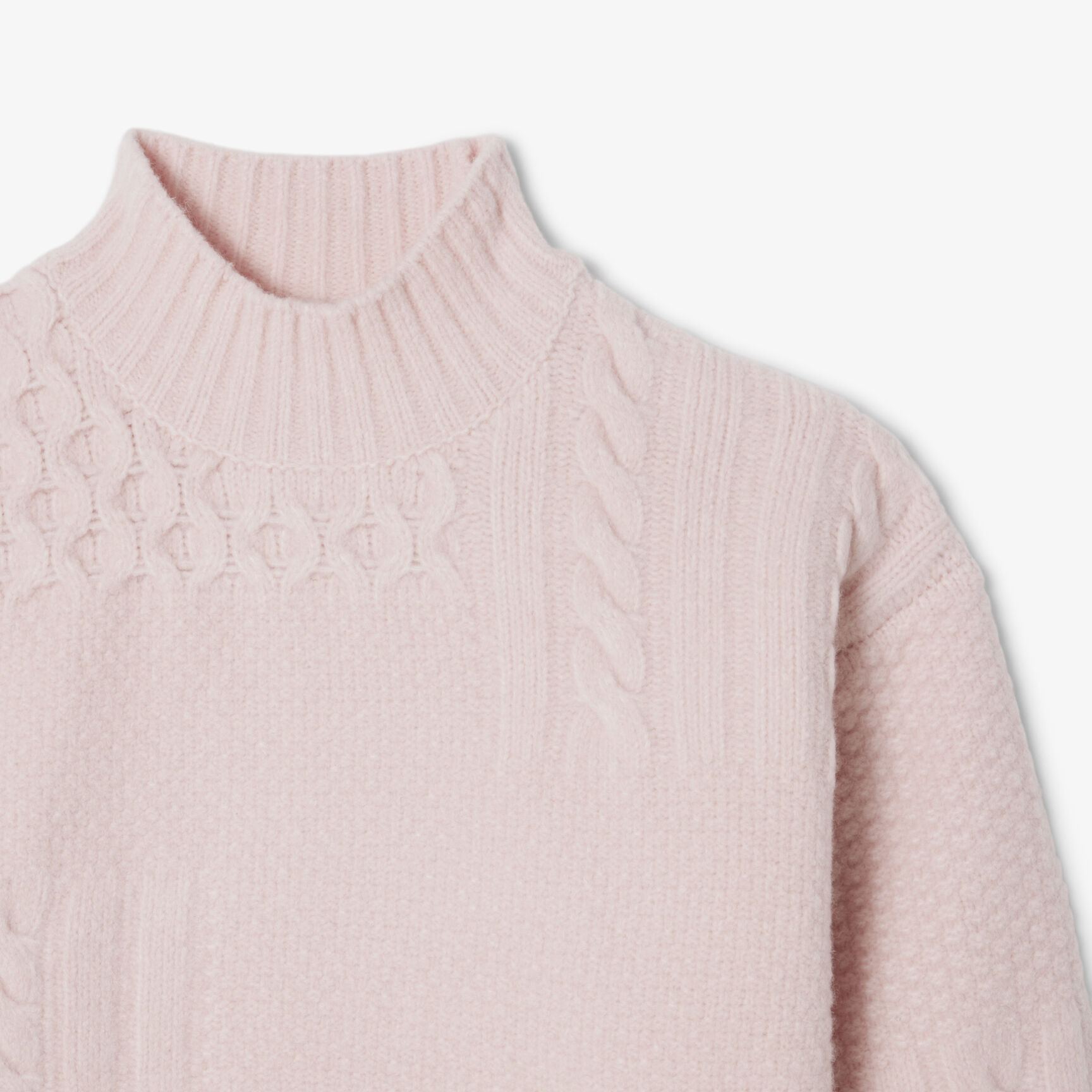 Patchwork Effect High Neck Wool Sweater