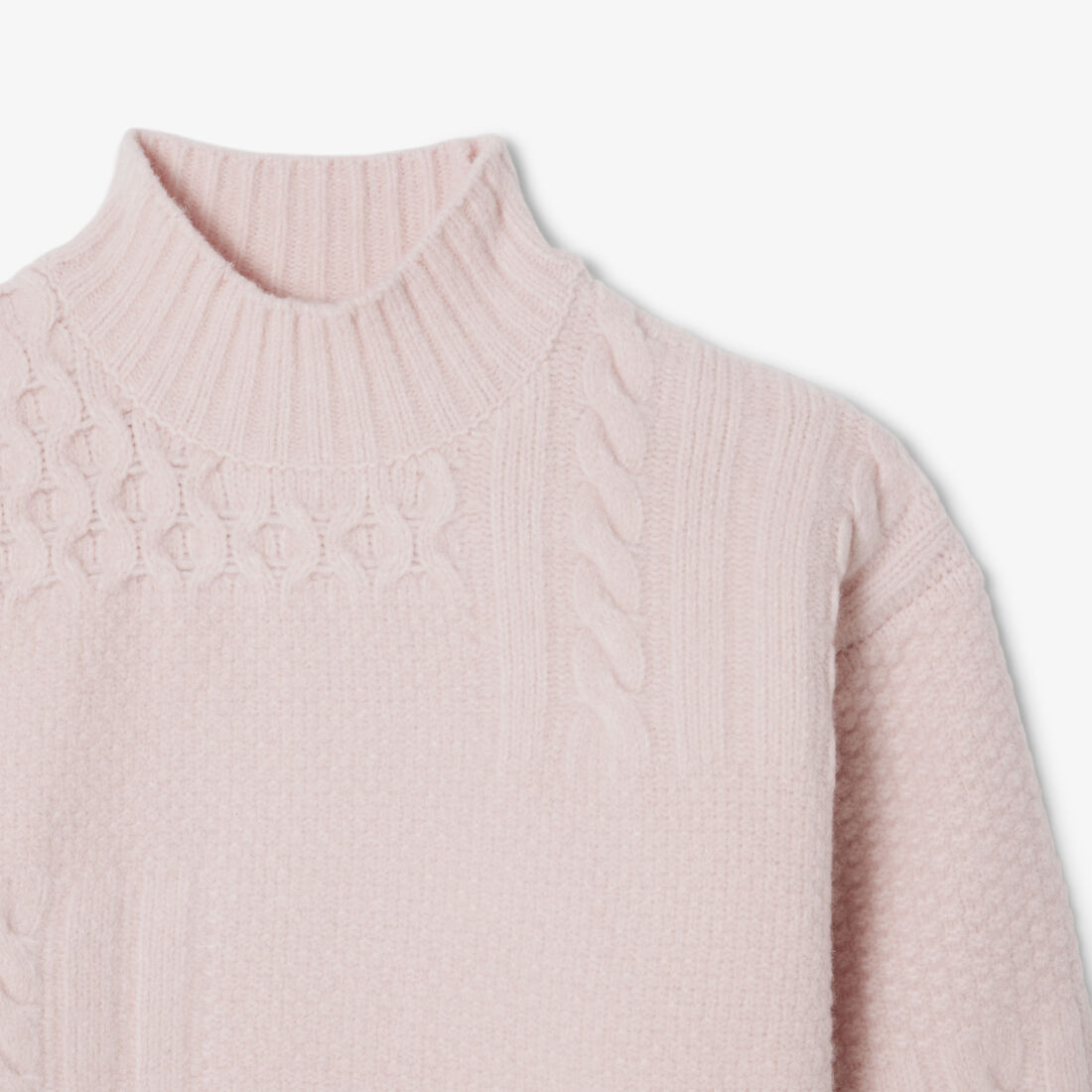 Patchwork Effect High Neck Wool Sweater Patchwork Effect High Neck Wool Sweater