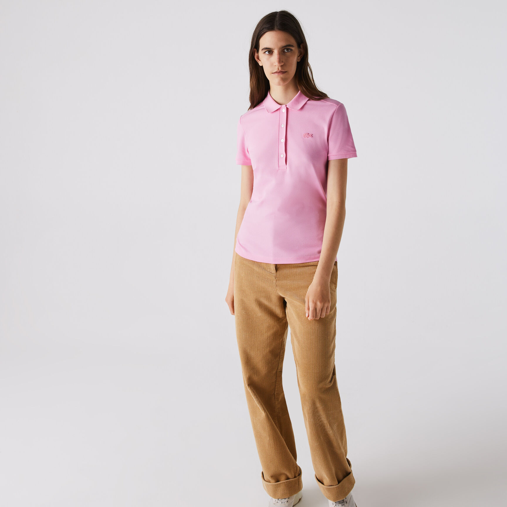 تيشيرت بولو L.12.D بقصة ضيقة من قماش بيتي بيكيه المطاطي تيشيرت بولو L.12.D بقصة ضيقة من قماش بيتي بيكيه المطاطي