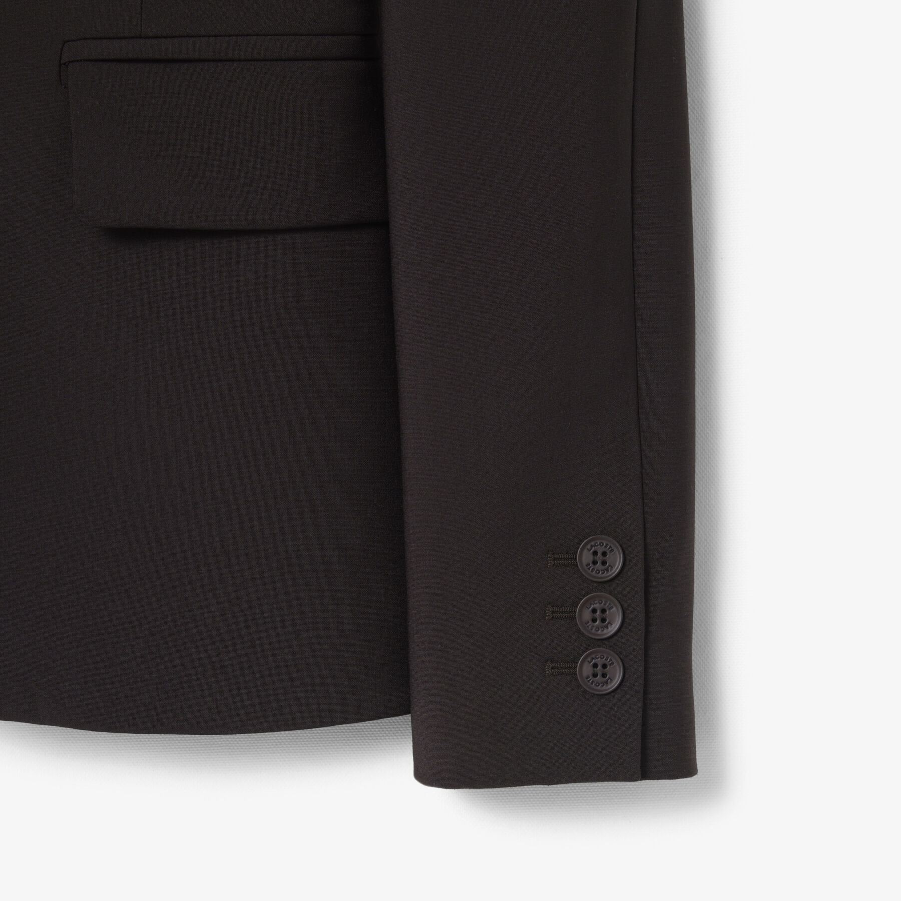 lacoste embroidered logo slim fit wool blazer