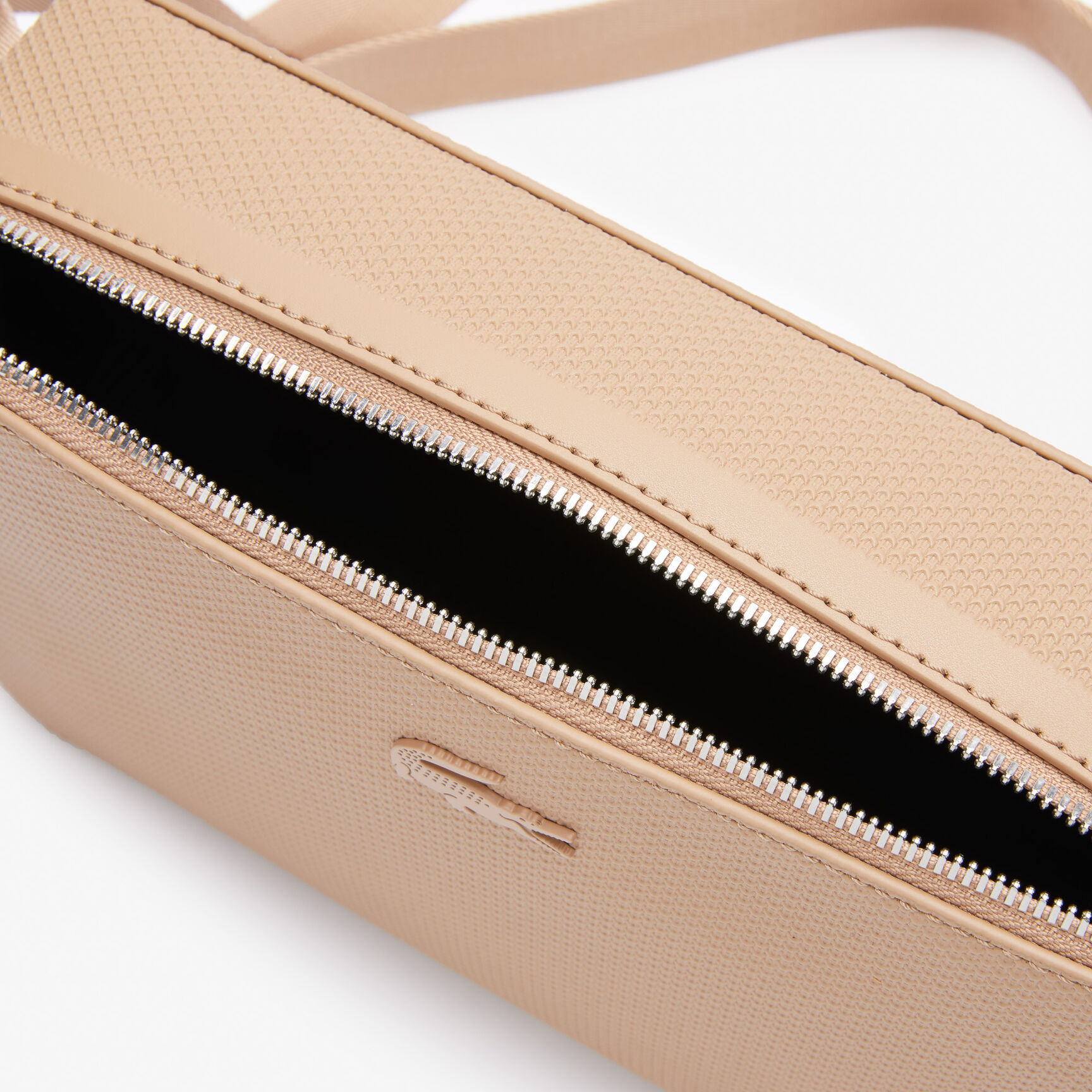 Unisex Chantaco Matte Stitched Leather Zippered Crossbody Bag