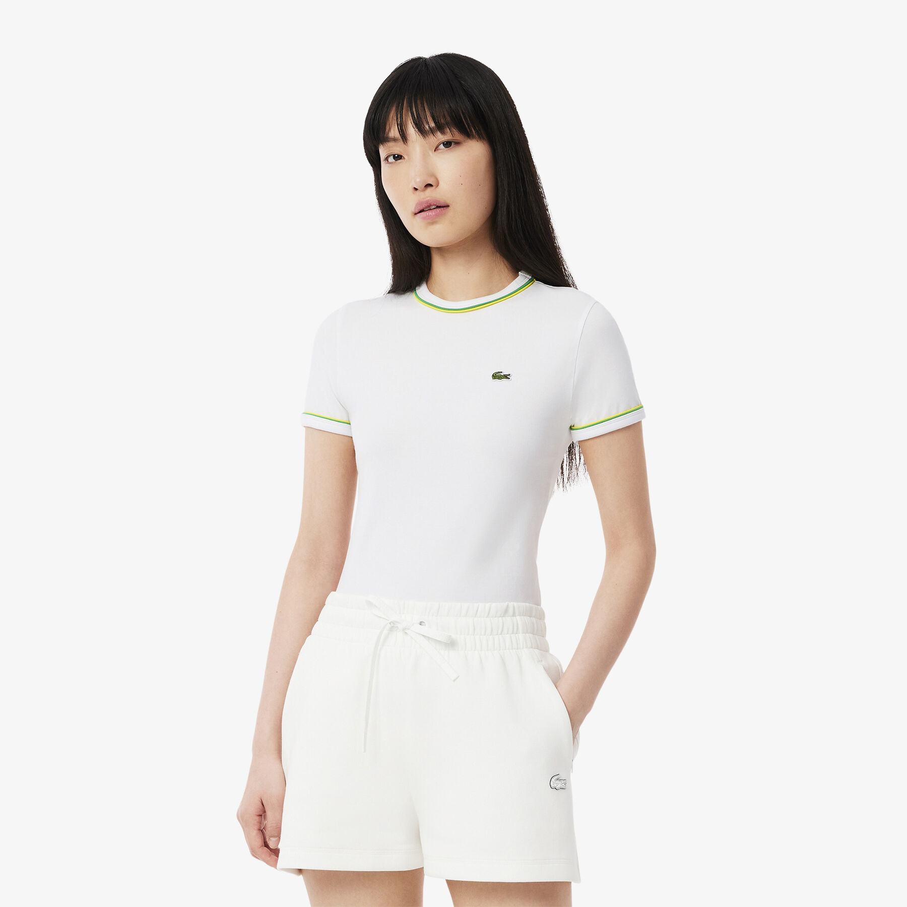 lacoste contrast accent jersey t shirt