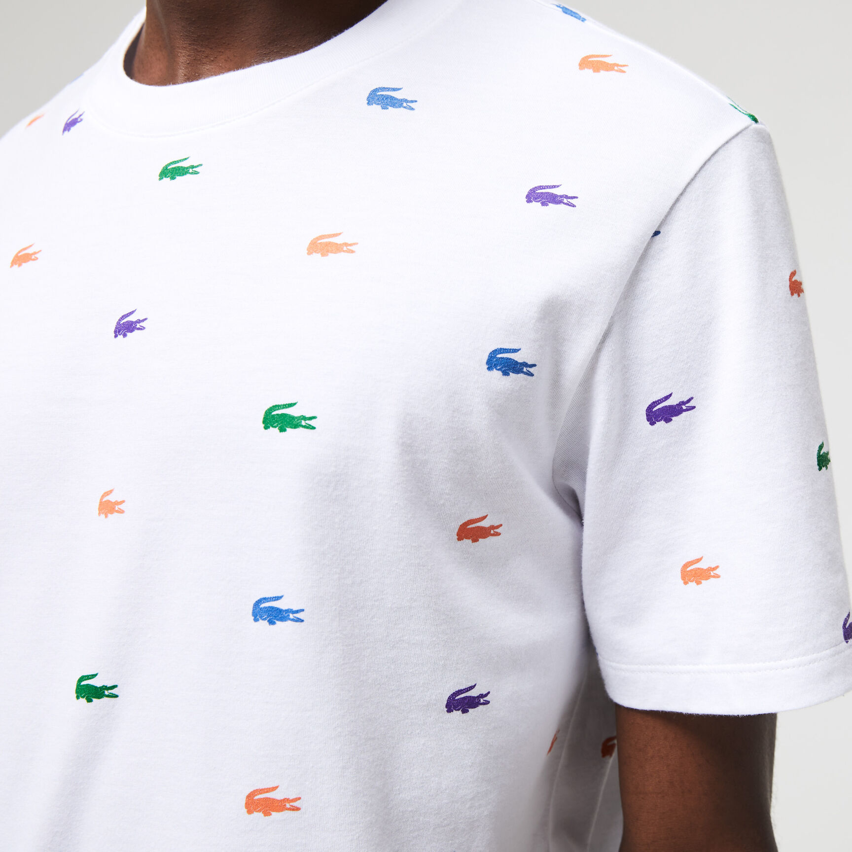 Men's Crocodile Print Crew Neck Cotton Indoor T-Shirt Men's Crocodile Print Crew Neck Cotton Indoor T-Shirt