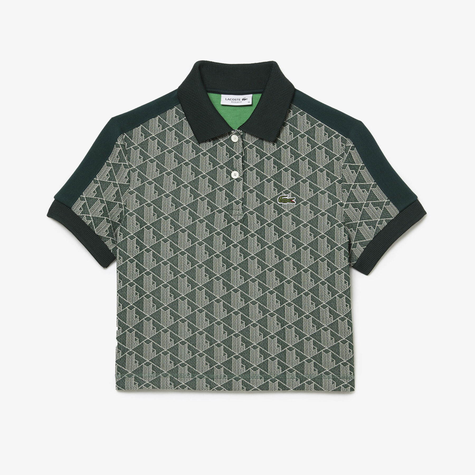 Women's Regular Fit Contrast Collar Monogram Print Polo Shirt lacoste women s regular fit contrast collar monogram print polo shirt