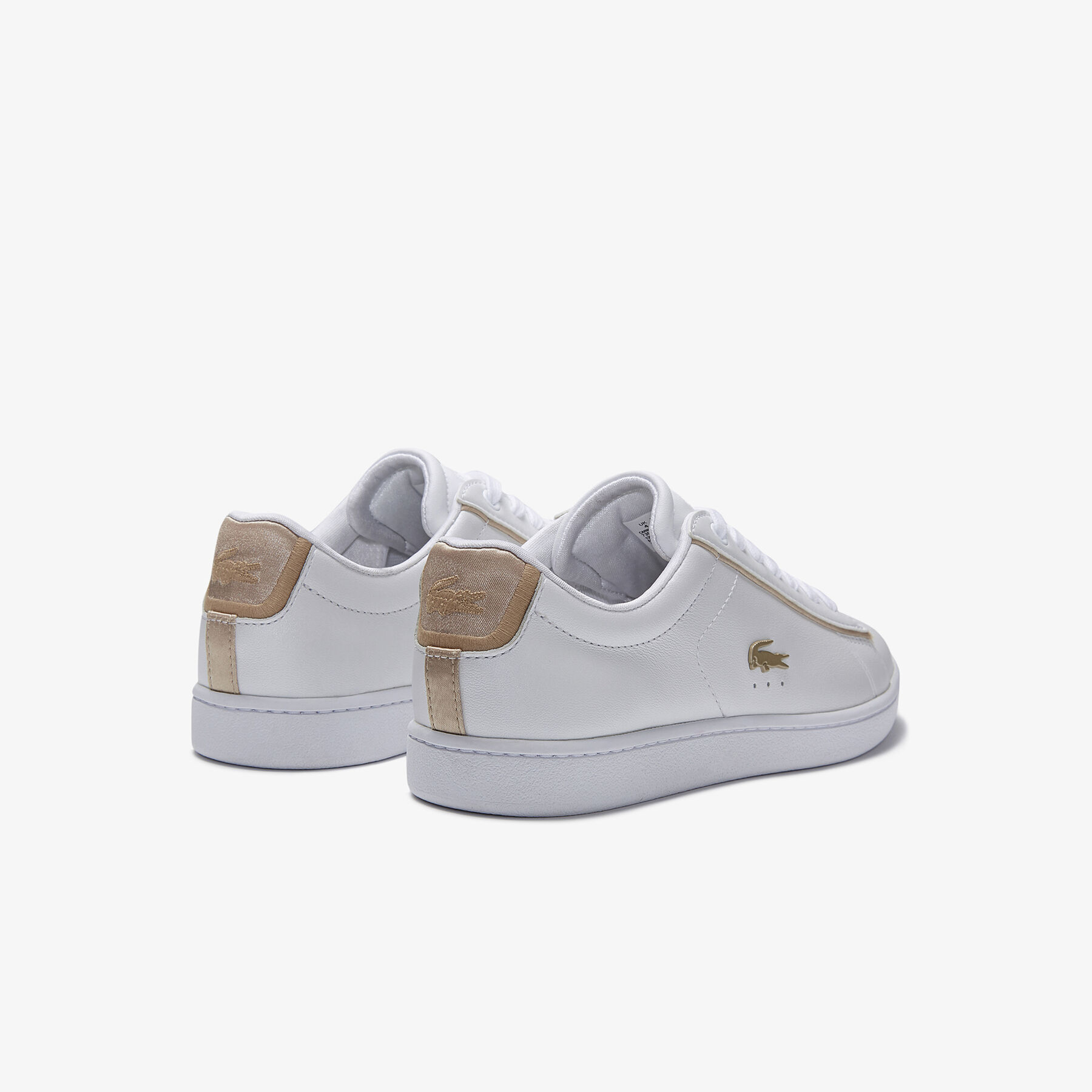 lacoste women s carnaby evo satin and leather trainers