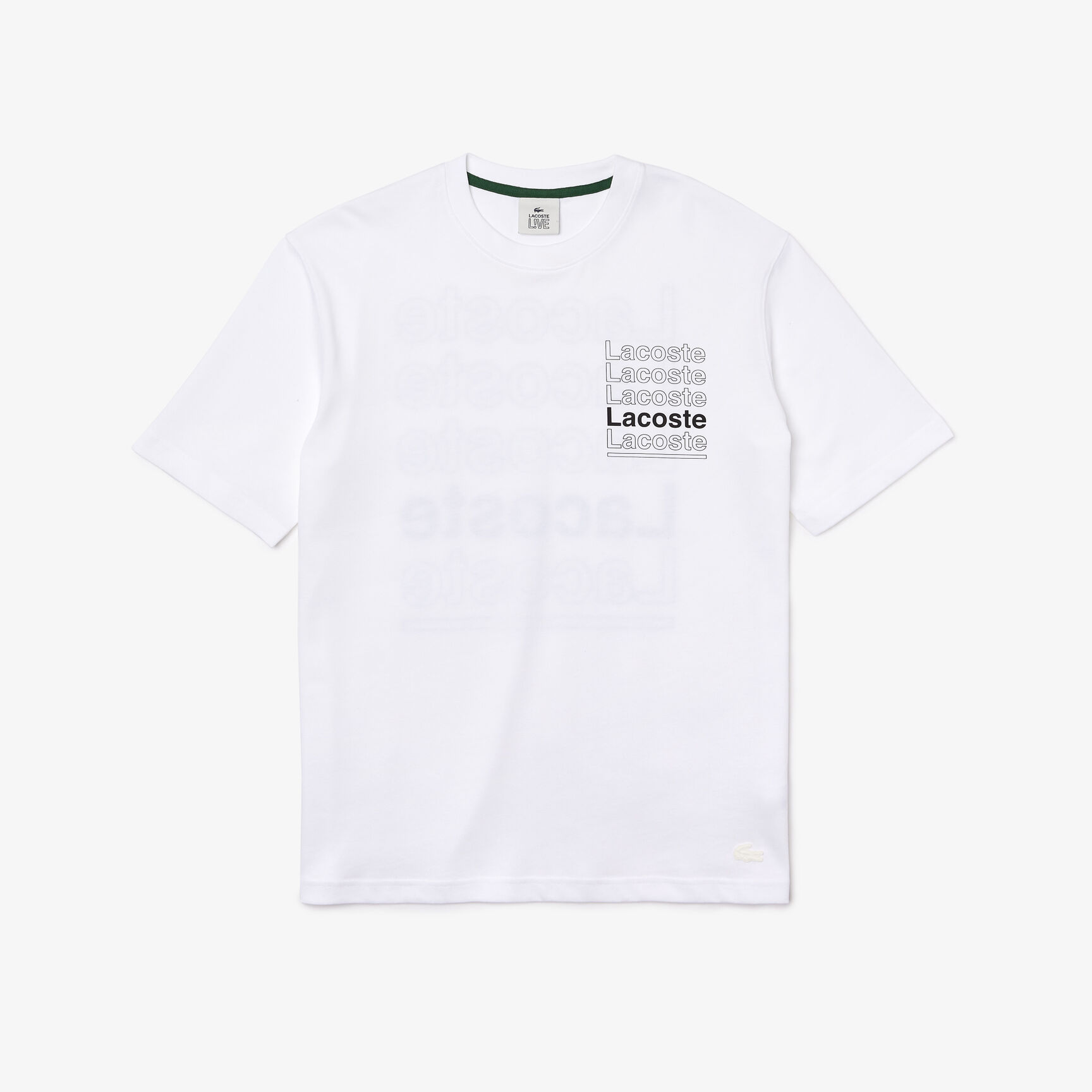 Men's Lacoste L!VE Loose Fit Printed Cotton T-shirt
