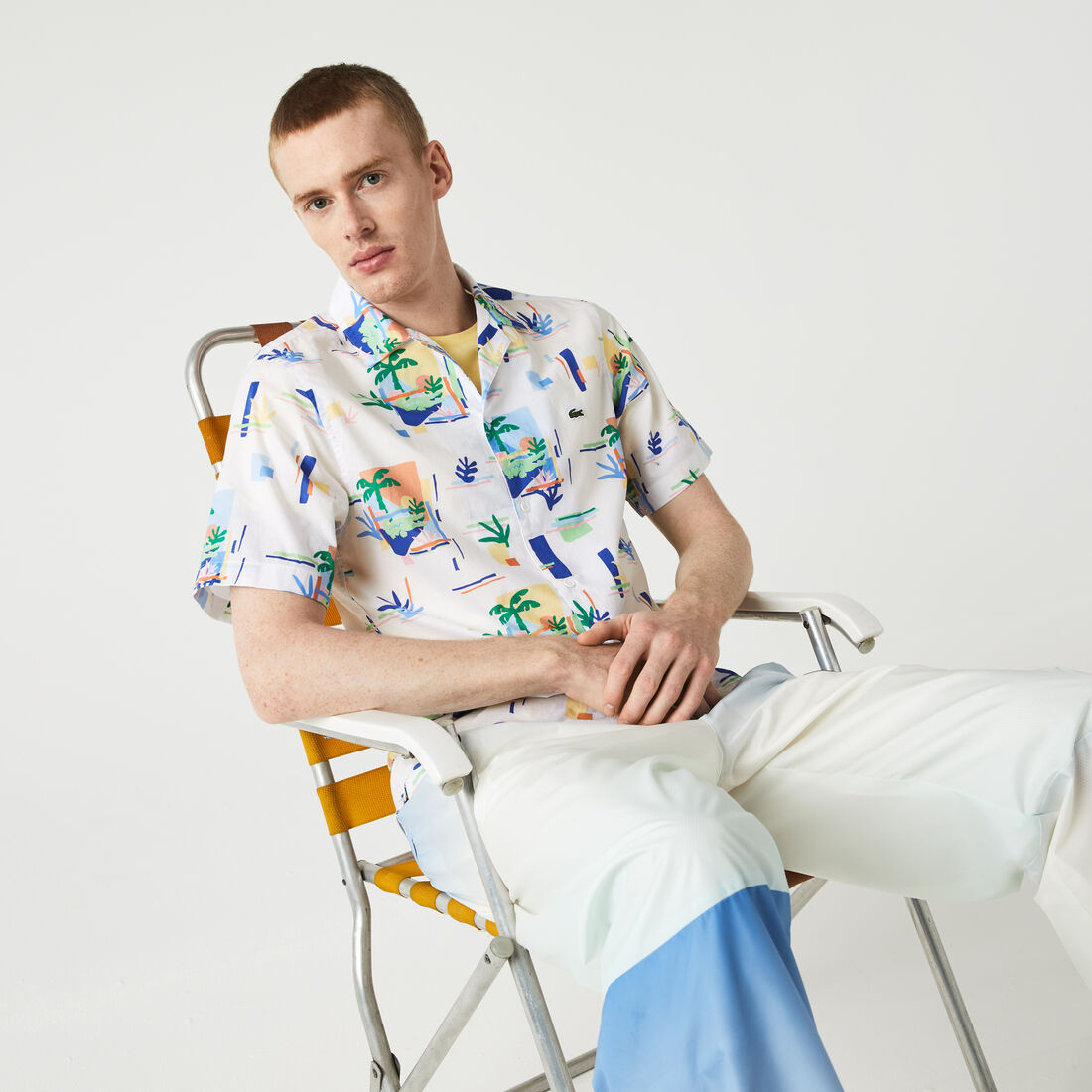 قميص هاواي قطن فوال بنقشة للرجال قميص هاواي قطن فوال بنقشة للرجال