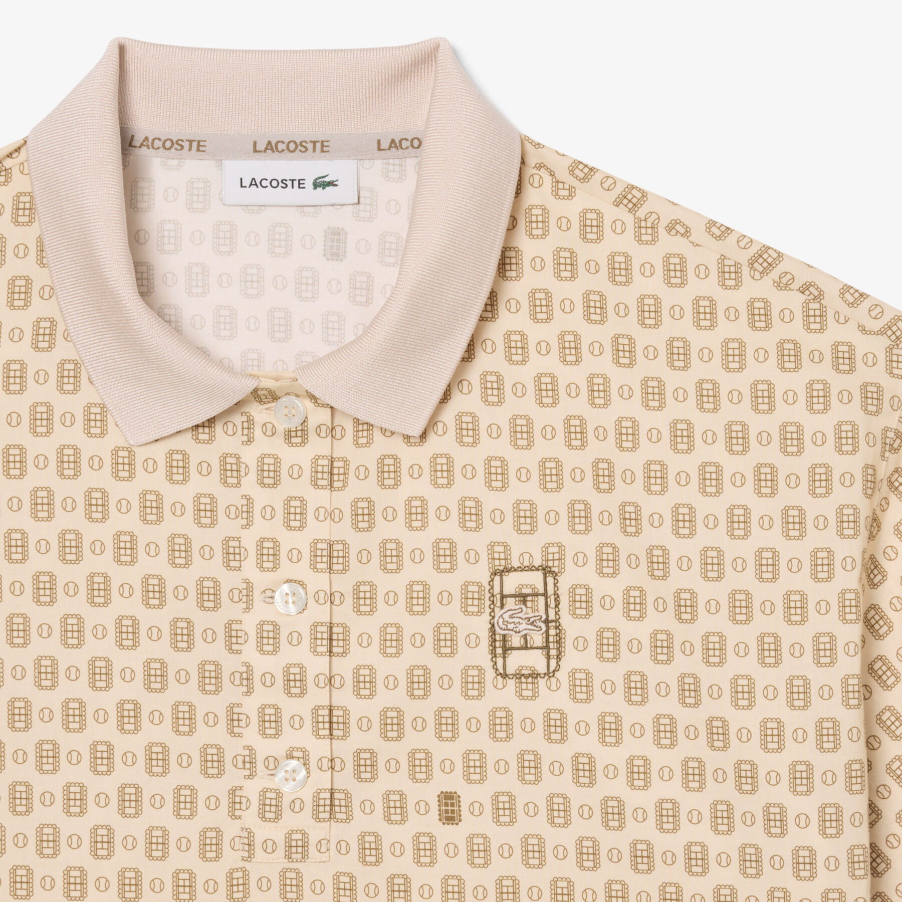 Oversized Tennis Print Polo lacoste oversized tennis print polo