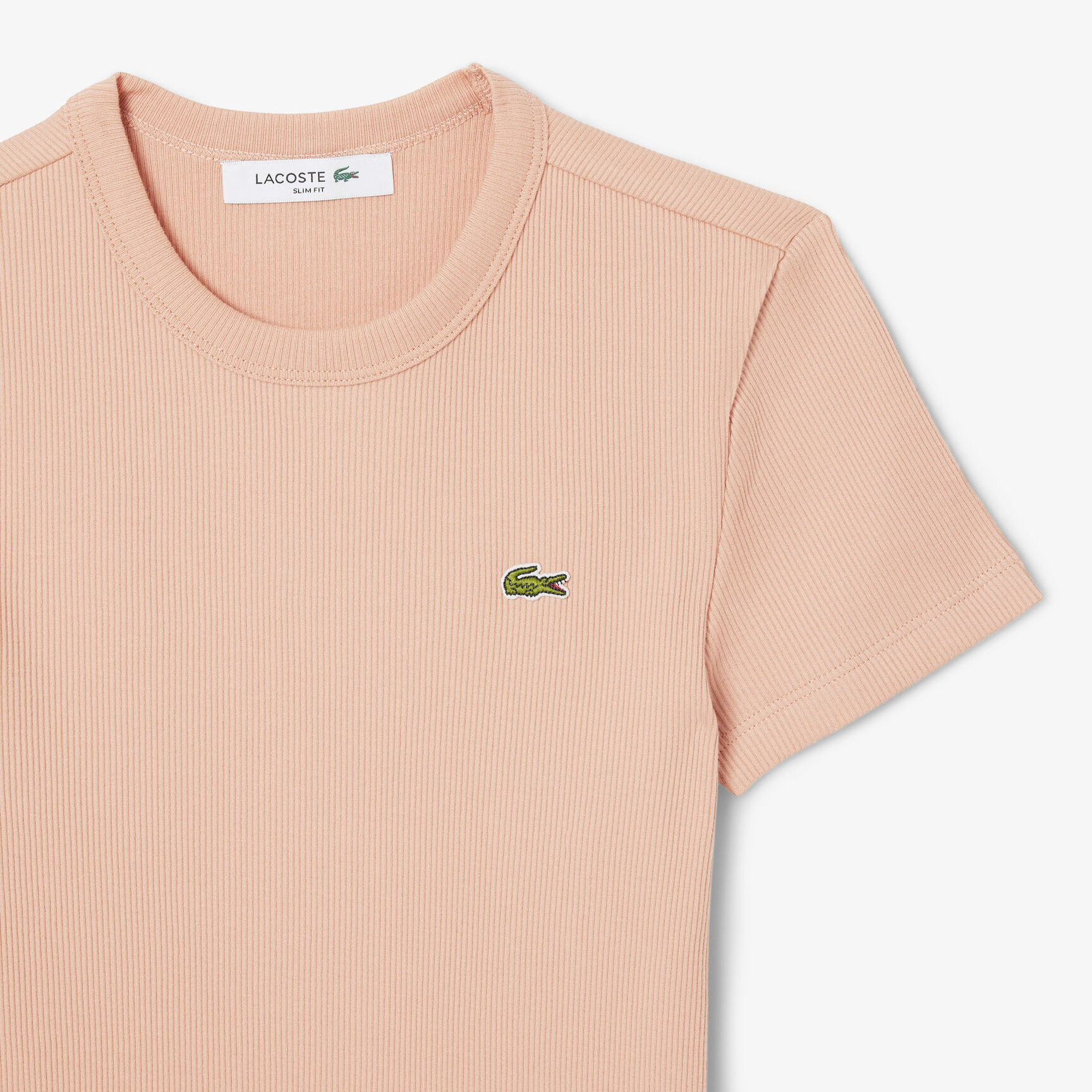 Slim Fit Ribbed Cotton T-shirt