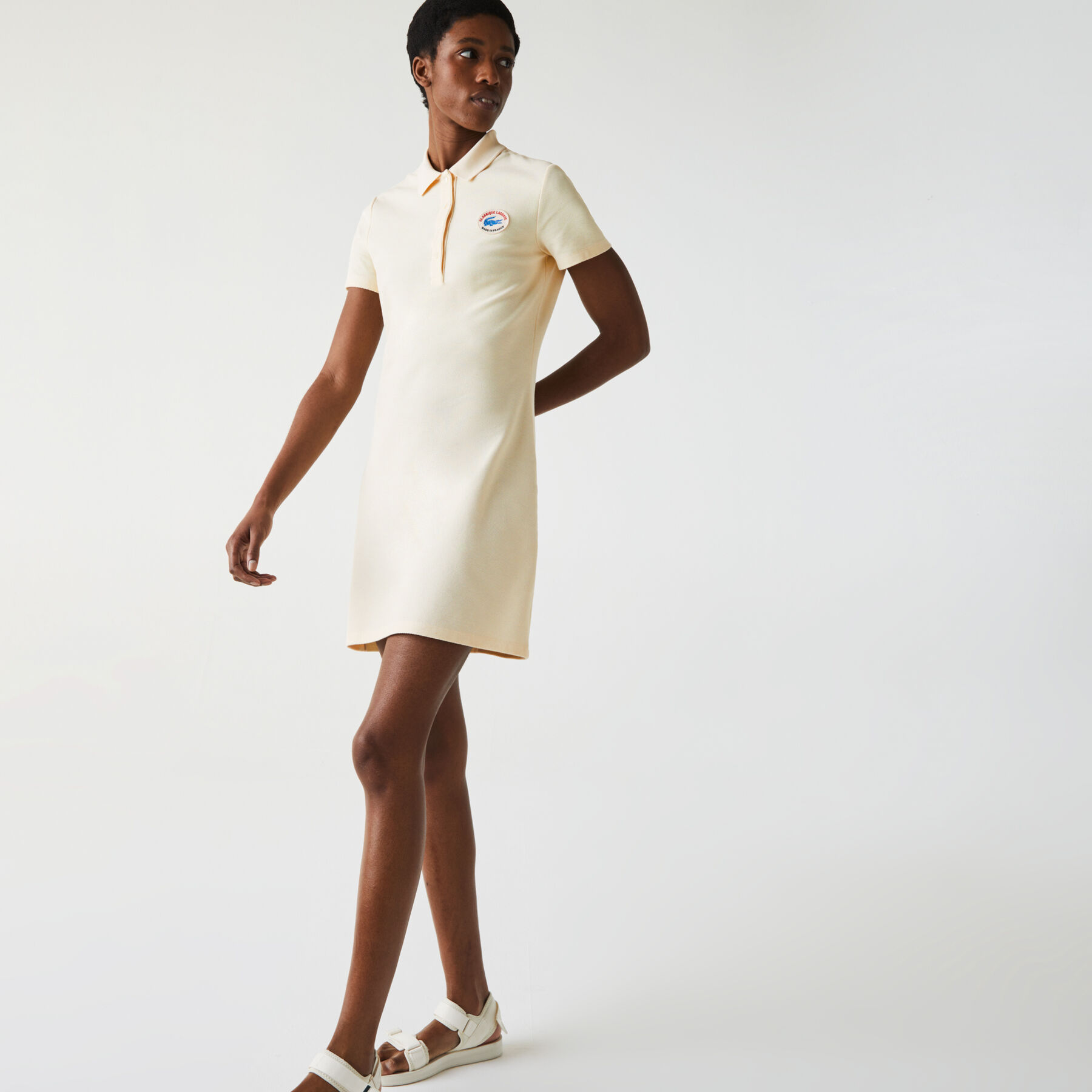 Women’s Made In France Organic Textured Cotton Piqué Polo Dress lacoste women s made in france organic textured cotton piqu polo dress