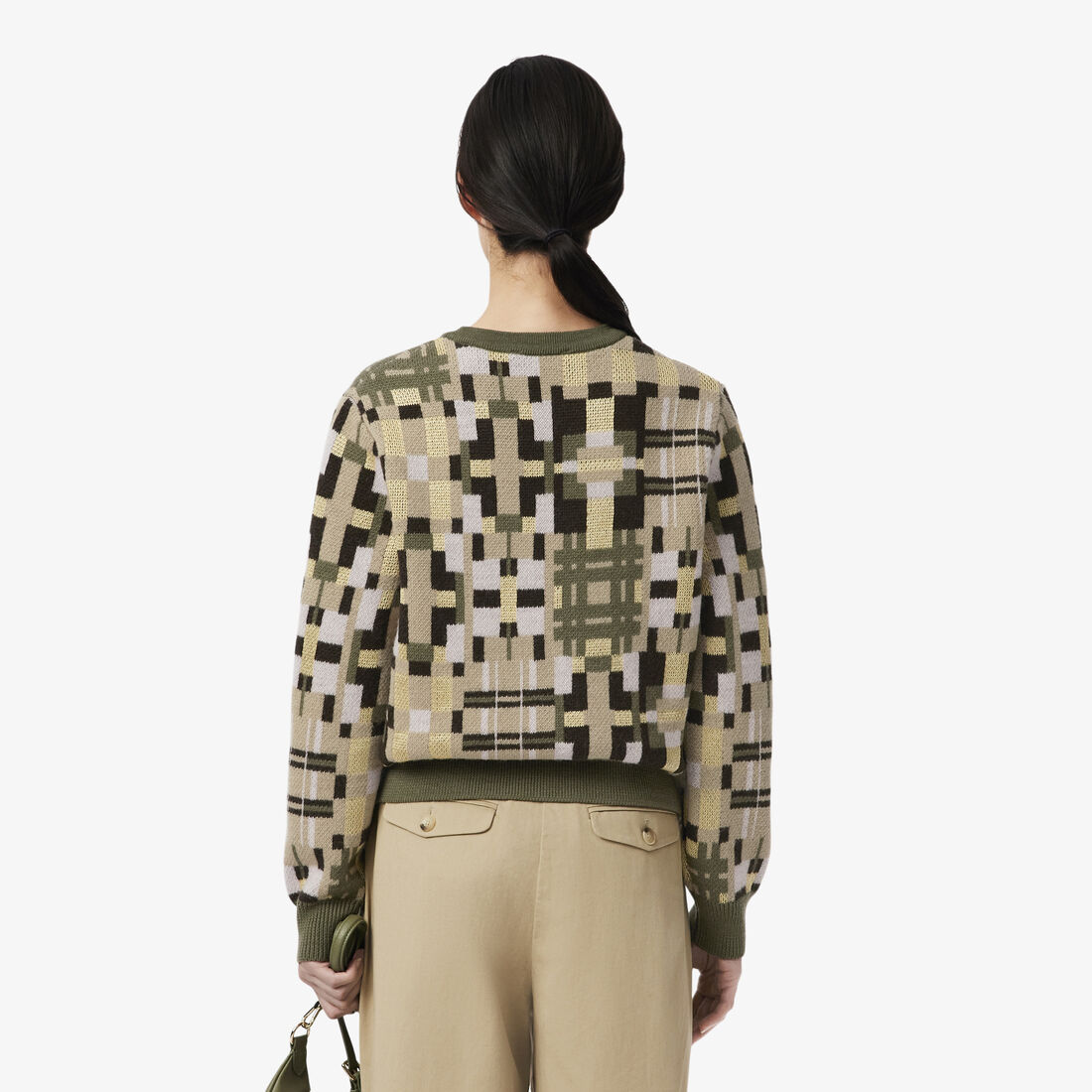 Crew Neck Wool Jacquard Graphic Sweater Crew Neck Wool Jacquard Graphic Sweater