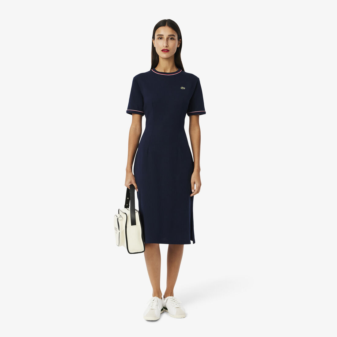 Trim Accent Jersey T-shirt Dress
