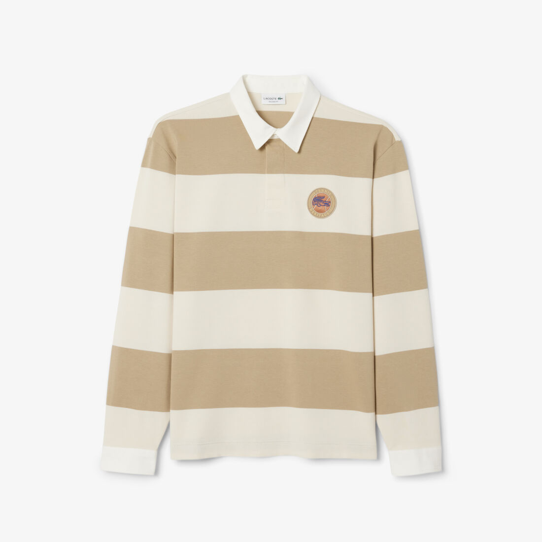 قميص بولو مخطط للرجبي بقصّة مريحة قميص بولو مخطط للرجبي بقصّة مريحة