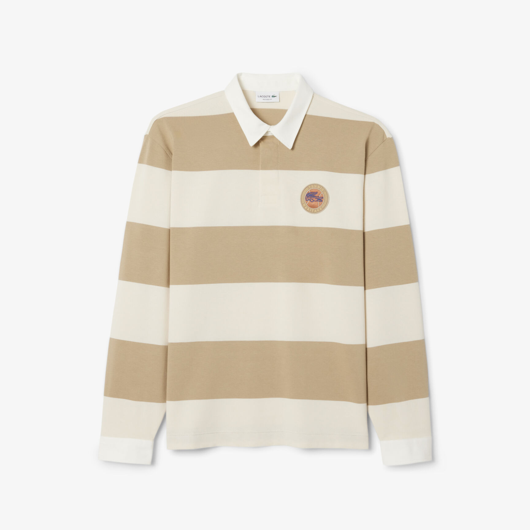 قميص بولو مخطط للرجبي بقصّة مريحة قميص بولو مخطط للرجبي بقصّة مريحة