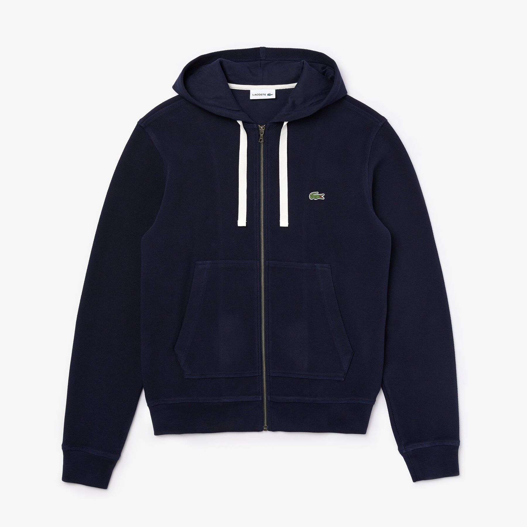 Men's Zip Hooded Organic Cotton Piqué Sweatshirt lacoste men s zip hooded organic cotton piqu sweatshirt