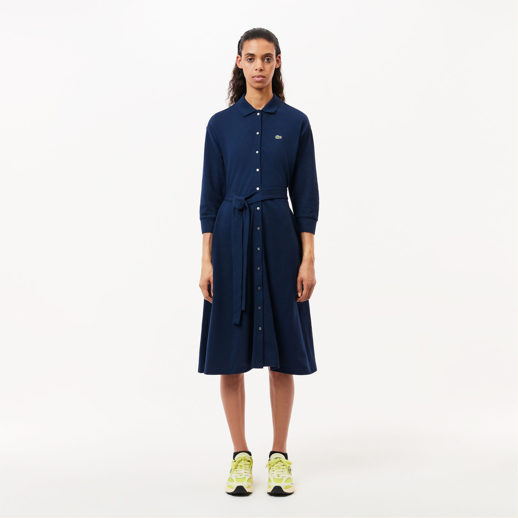 3/4 Sleeve Cotton Pique Polo Dress