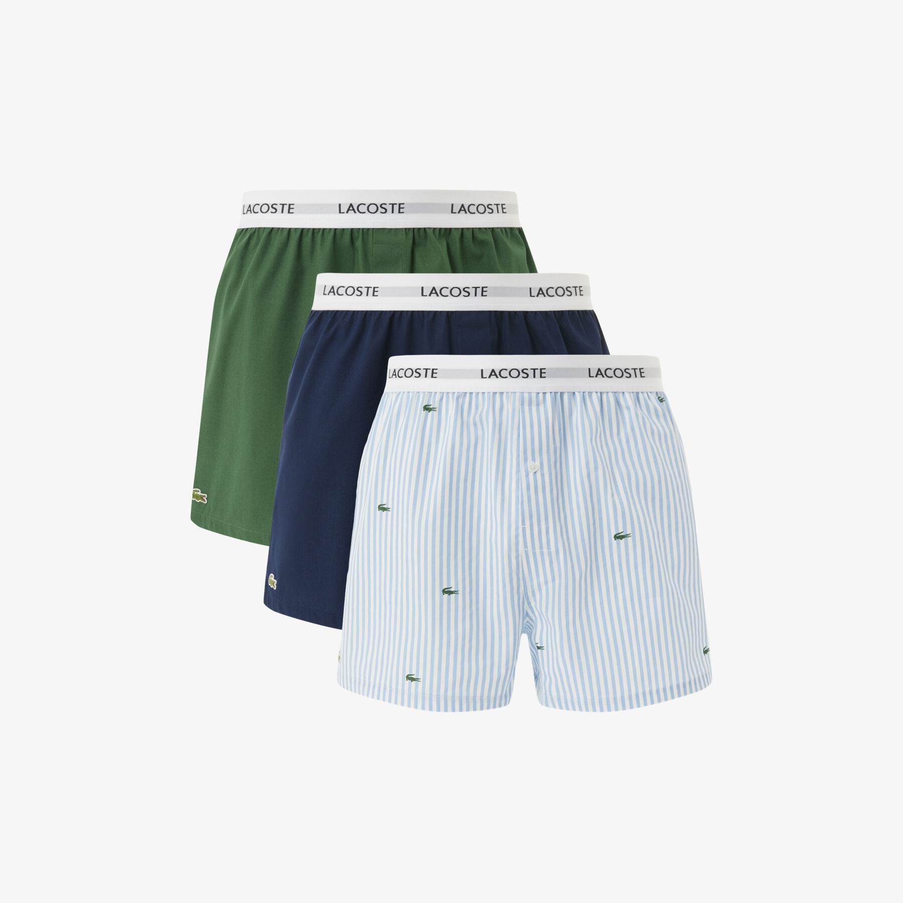 3-Pack Cotton Weave Boxers lacoste 3 pack cotton weave boxers