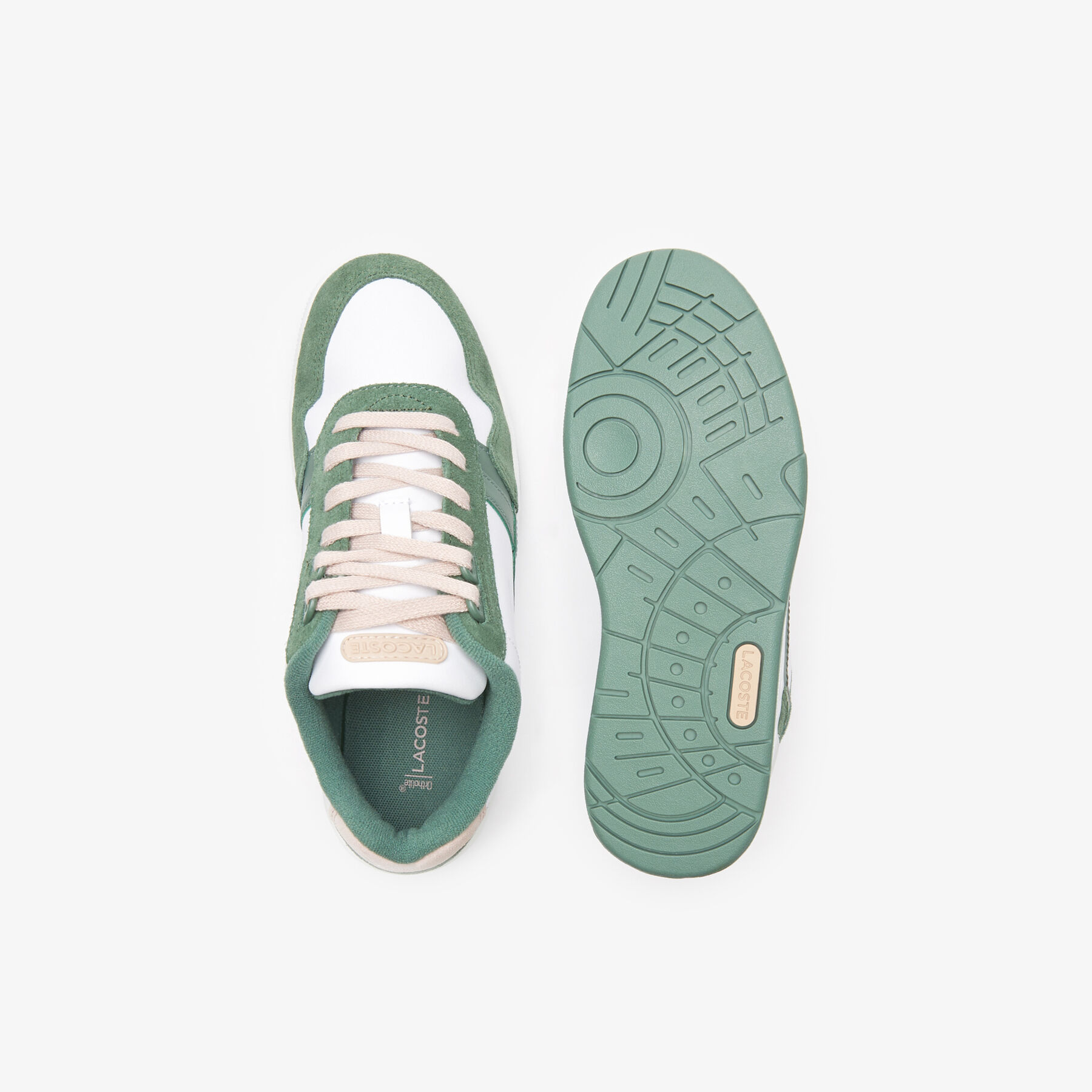 Women's Lacoste T-Clip Leather Colour Contrast Trainers women s lacoste t clip leather colour contrast trainers