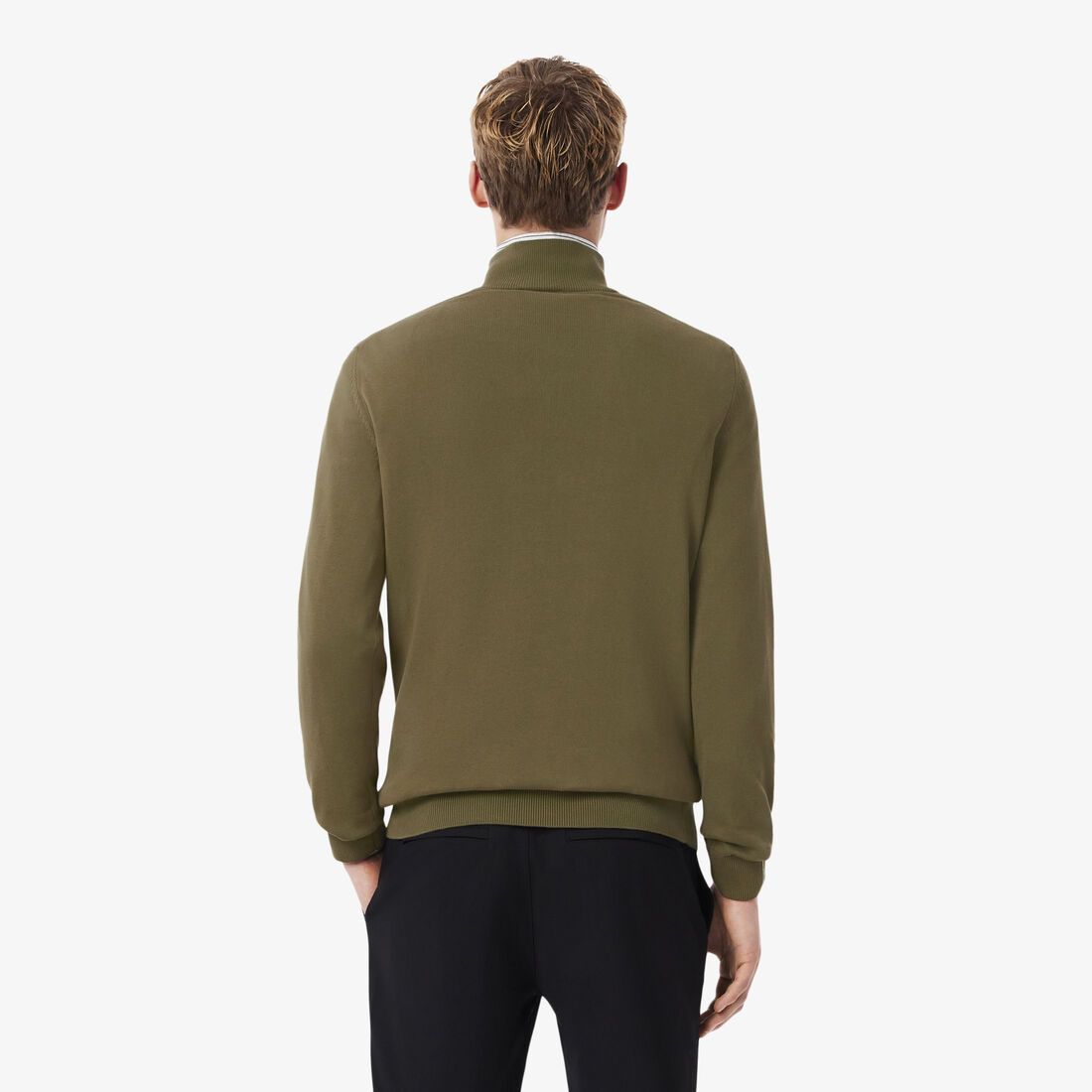 Zipped High Neck Cotton Sweater Zipped High Neck Cotton Sweater