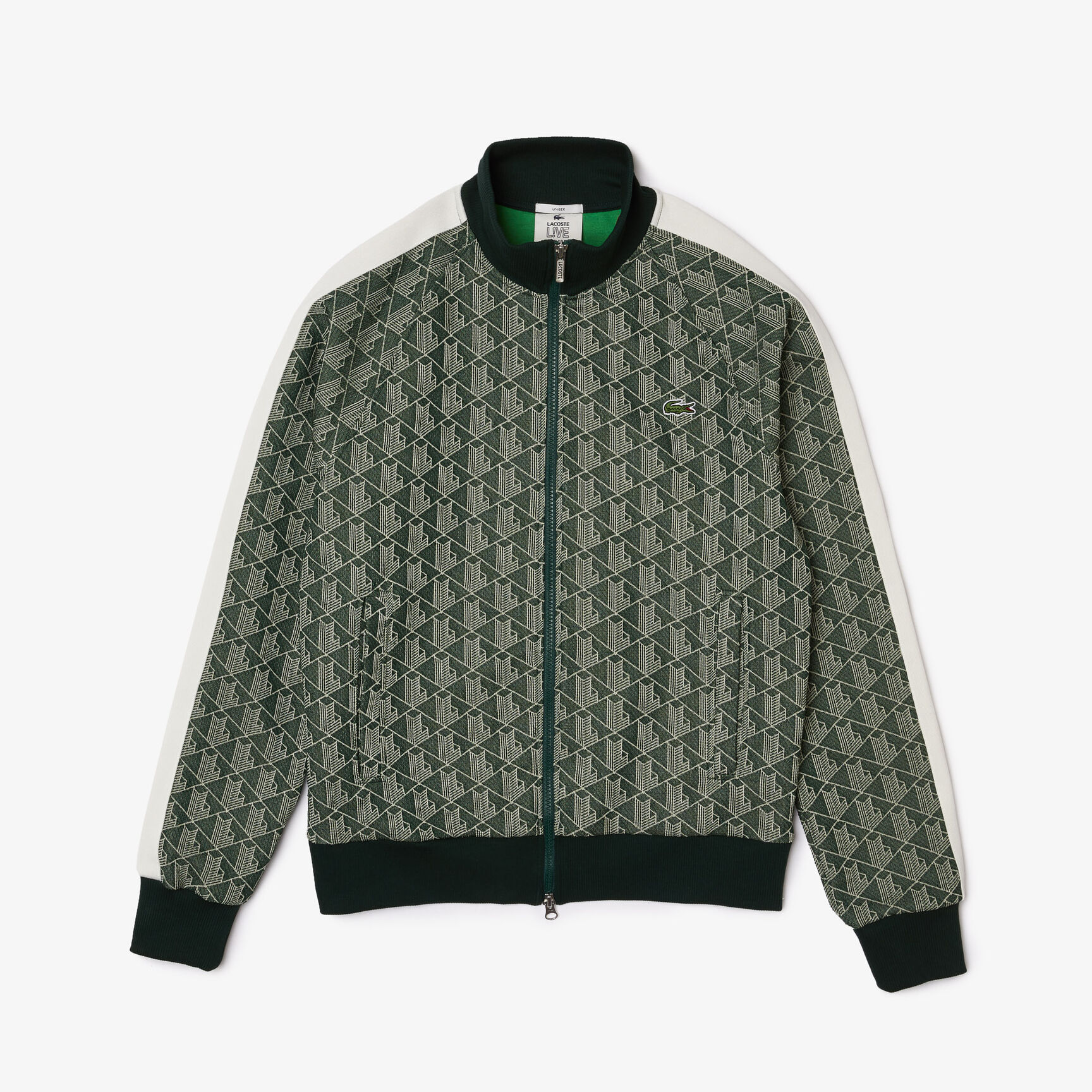 Unisex Lacoste L!VE Monogram Patterned Jacquard Zip Jacket