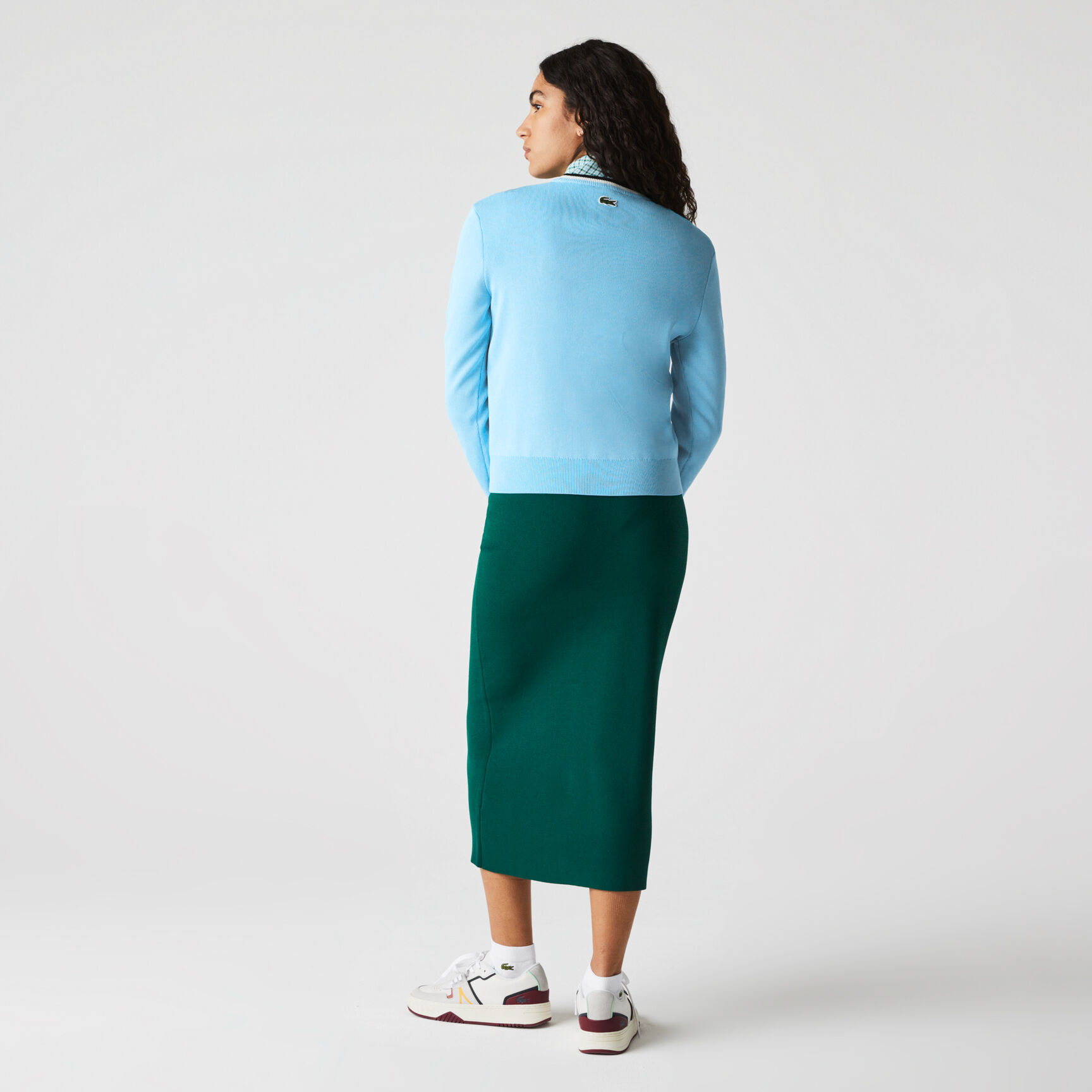 Women&rsquo;s Lacoste L!VE Crew Neck Badge Cotton Sweater