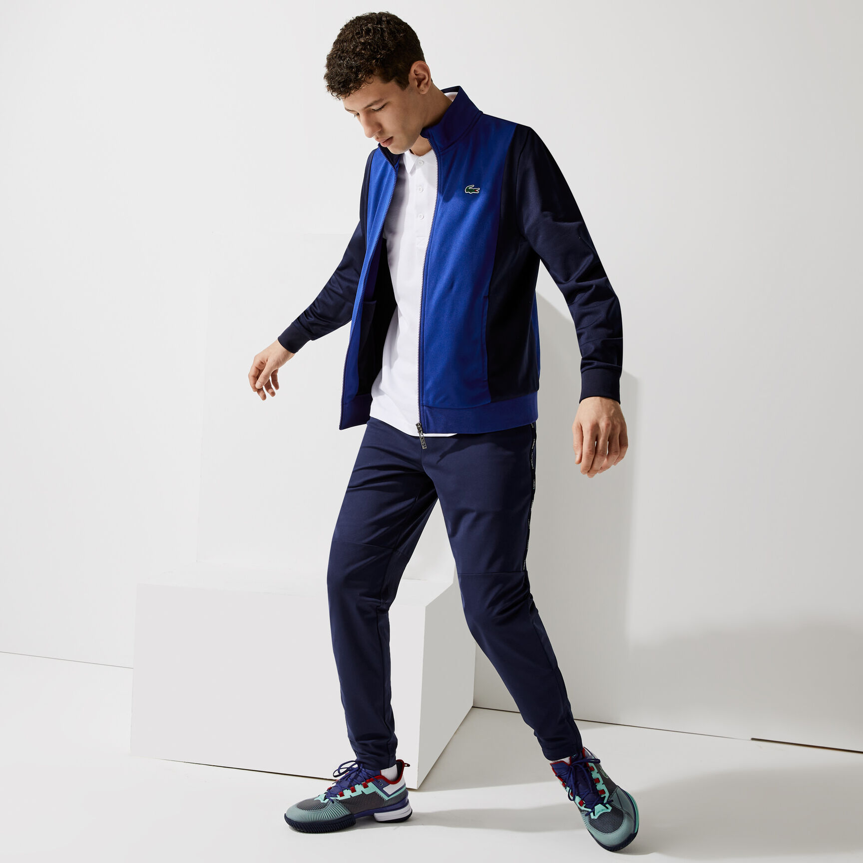 Men’s Lacoste SPORT Resistant Bicolor Piqué Zip Sweatshirt Men’s Lacoste SPORT Resistant Bicolor Piqué Zip Sweatshirt