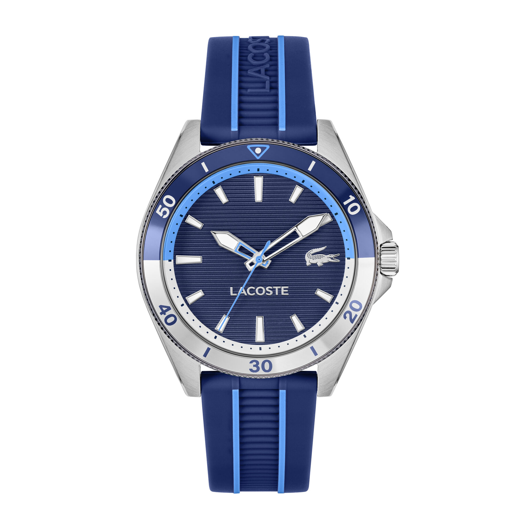 lacoste mainsail navy silicone watch