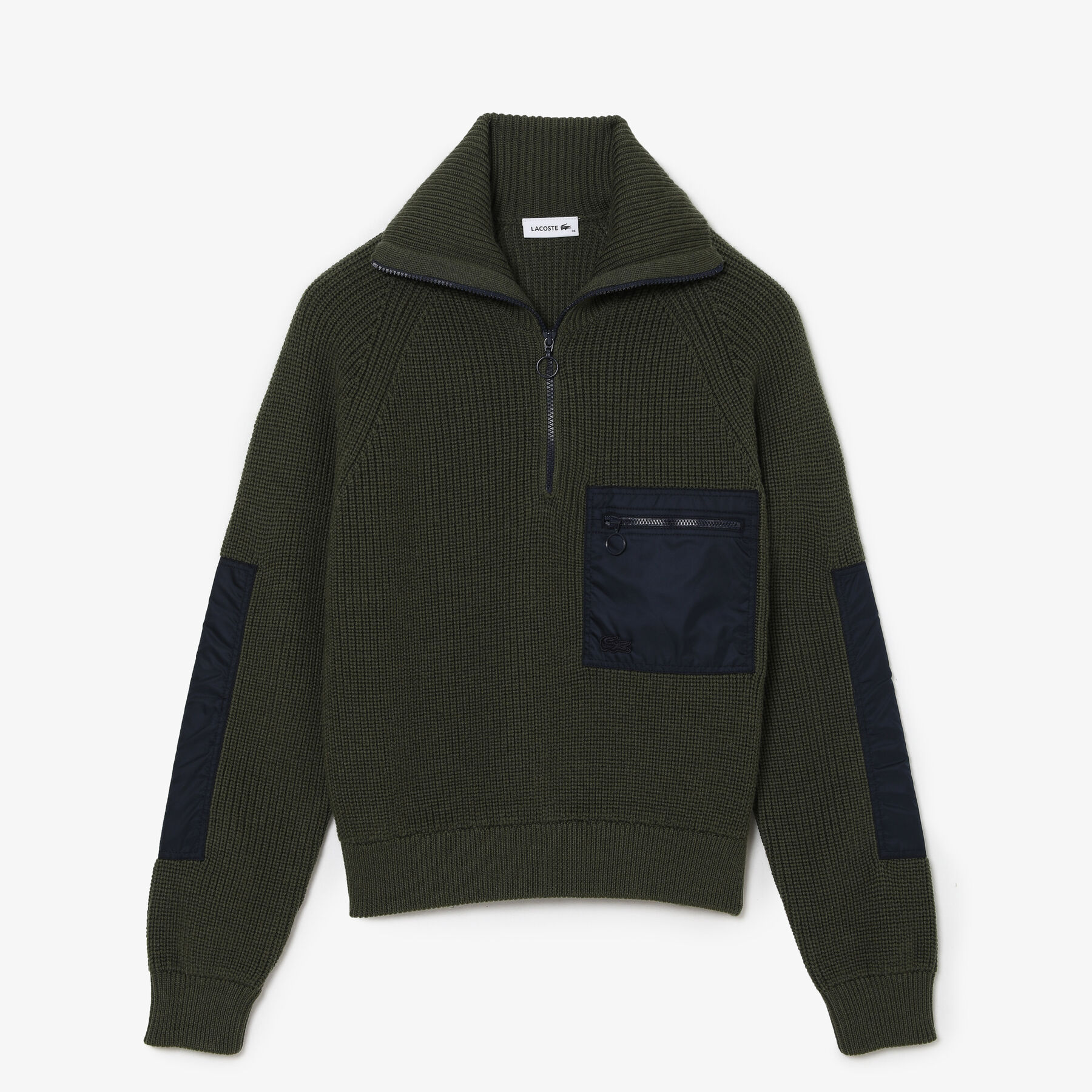 Women's Lacoste Zip Trucker Neck Color-Block Sweater women s lacoste zip trucker neck color block sweater