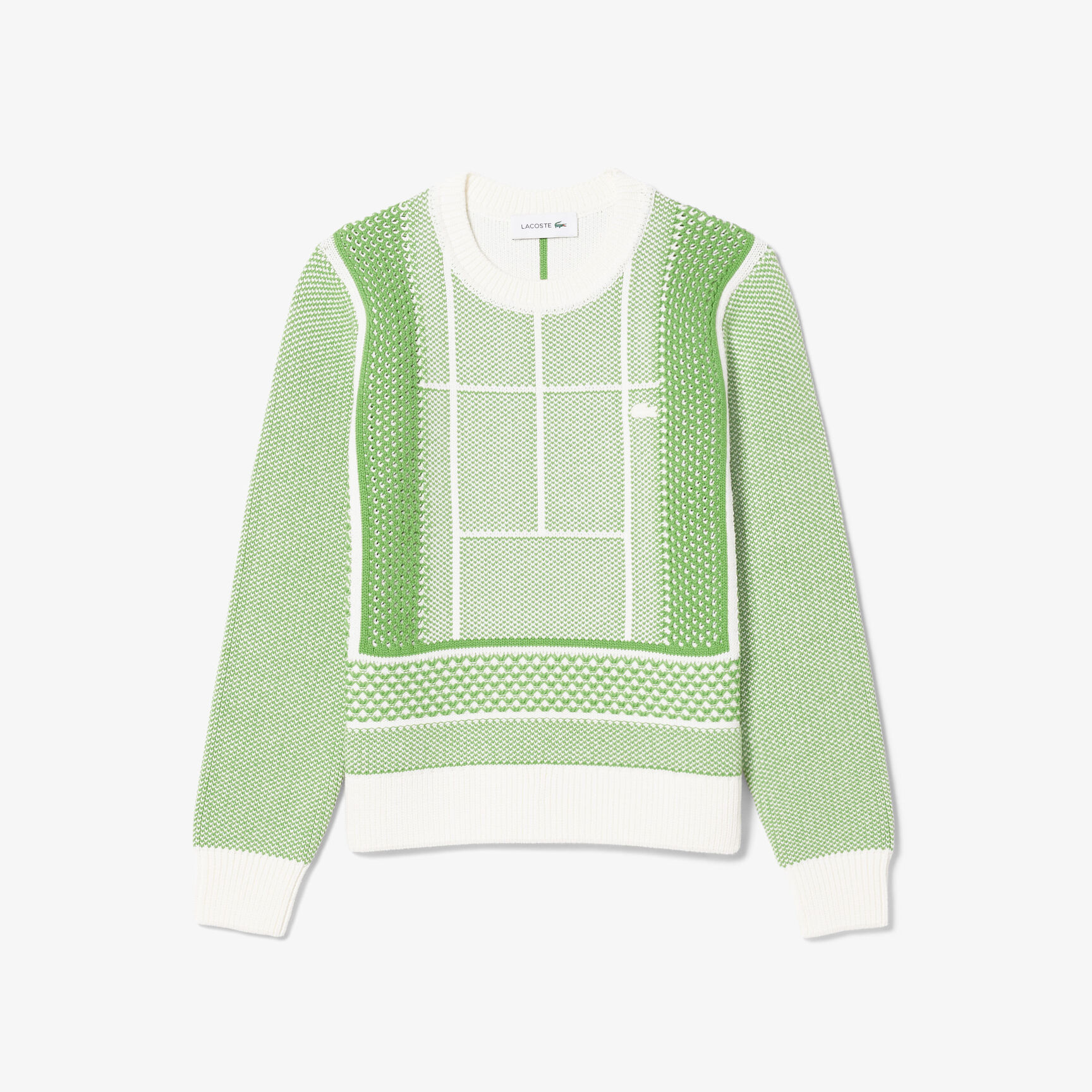 Tennis Court Graphic Jacquard Sweater