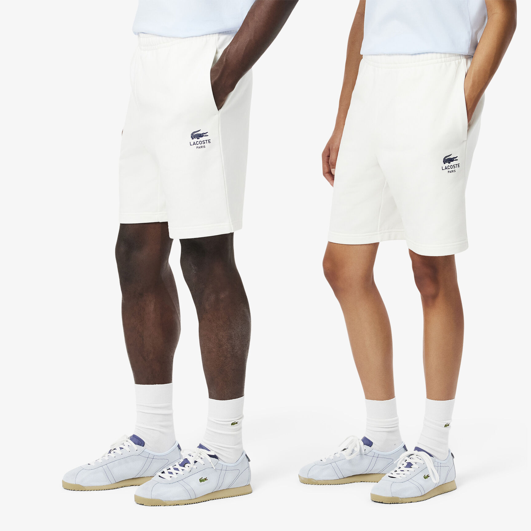 Printed cotton fleece shorts