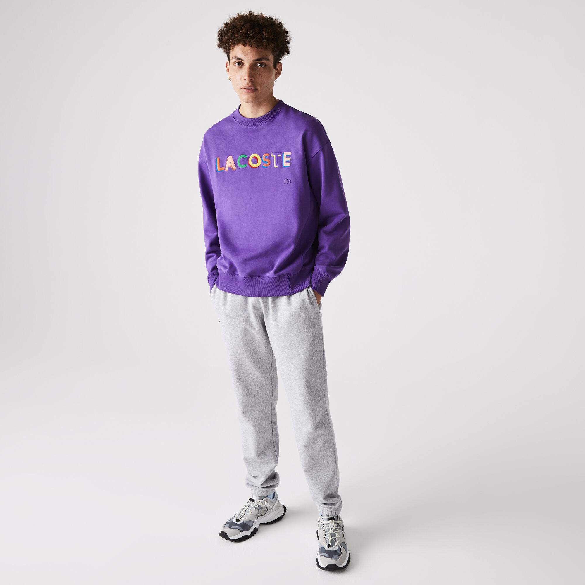 Purple lacoste tracksuit shop
