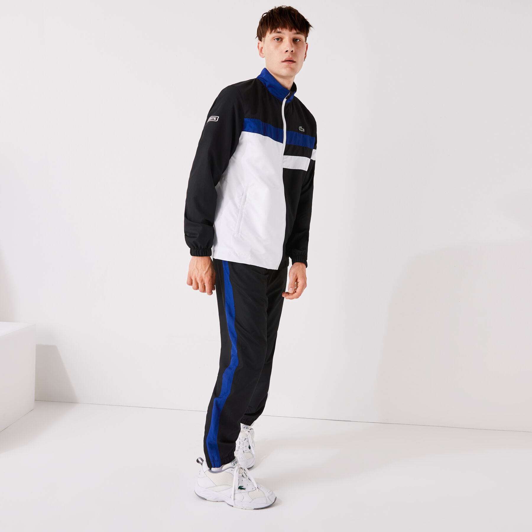 men s lacoste sport lightweight colourblock tracksuit