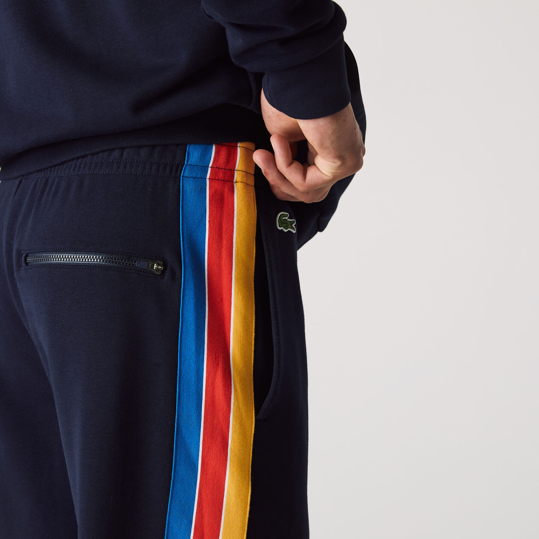 لاكوست بنطال الركض من مزيج القطن بلون مغاير مجموعة lacoste sport للرجال