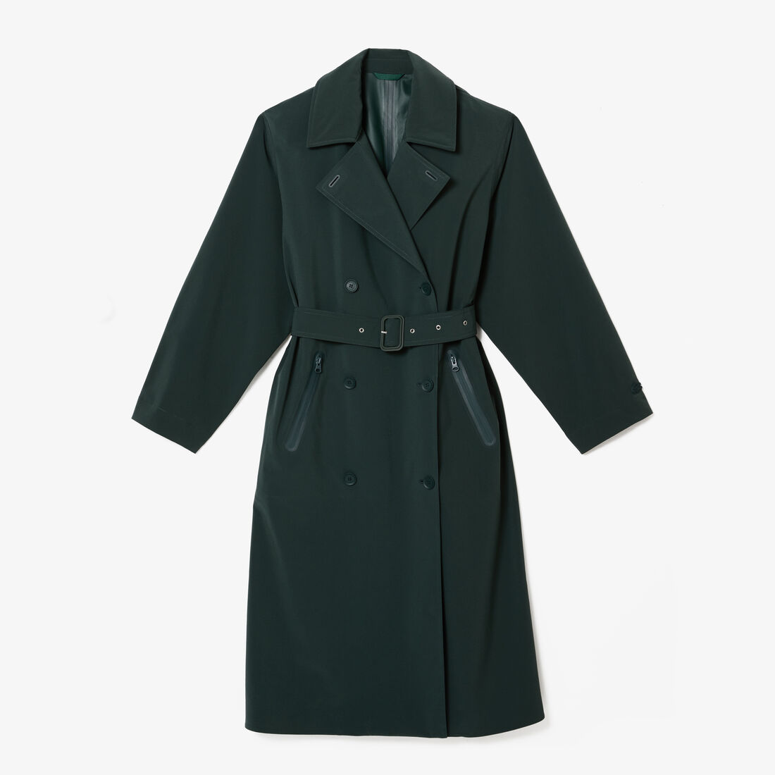 Women's Lacoste Two-Ply Pique Oversized Trench Coat Women's Lacoste Two-Ply Pique Oversized Trench Coat