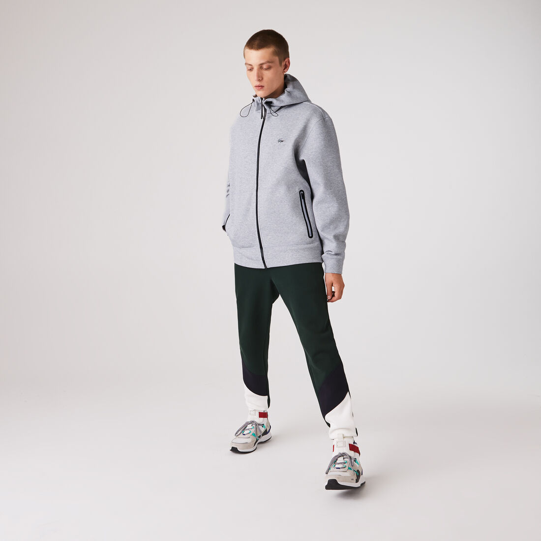 Men's Lacoste Branded Hooded Zippered Jacket With Badge Men's Lacoste Branded Hooded Zippered Jacket With Badge