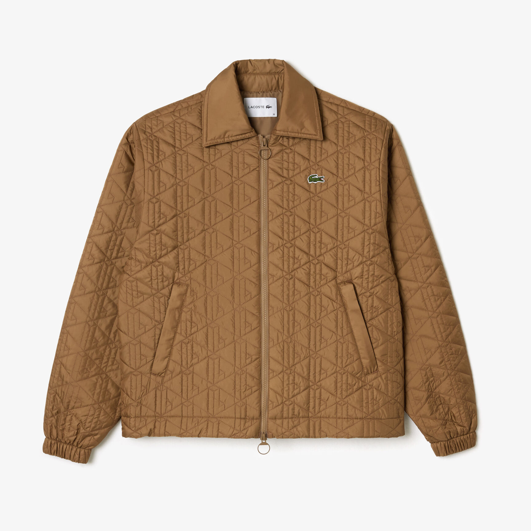 Short Padded Zipped Monogram Print Jacket Short Padded Zipped Monogram Print Jacket