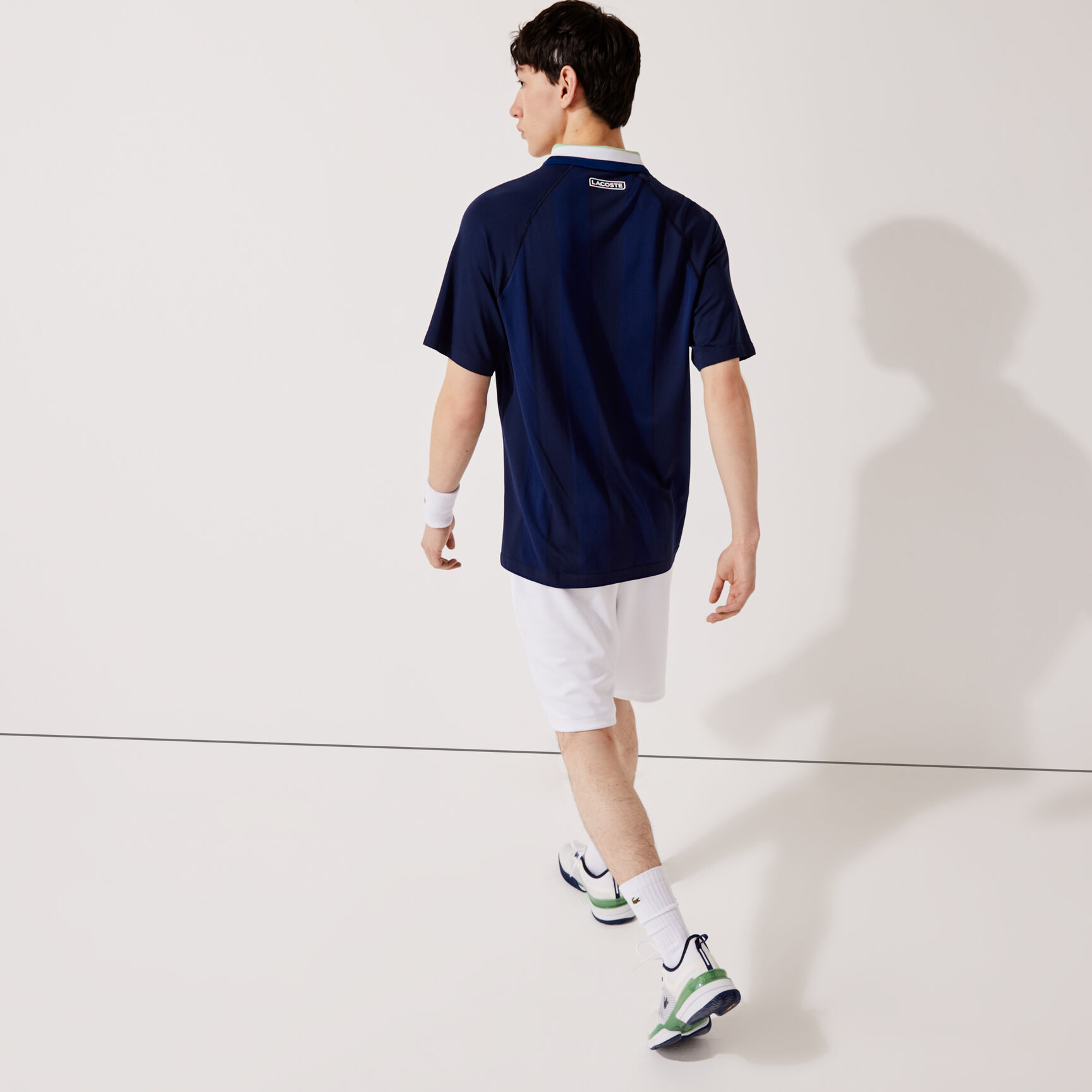 تيشيرت بولو جاكار بدون حياكة بياقة مفتوحة للرجال مجموعة Lacoste SPORT تيشيرت بولو جاكار بدون حياكة بياقة مفتوحة للرجال مجموعة Lacoste SPORT