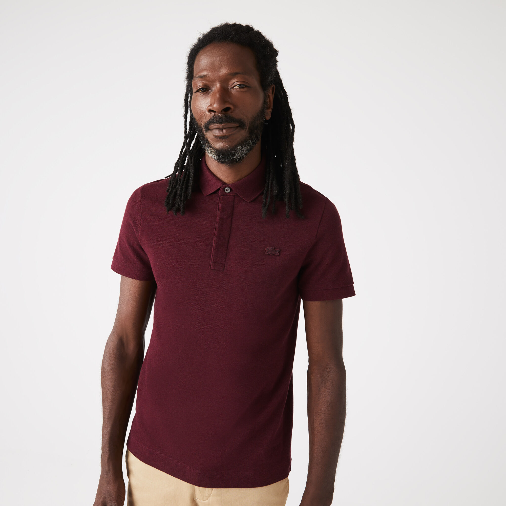 Burgundy lacoste polo shirt shop