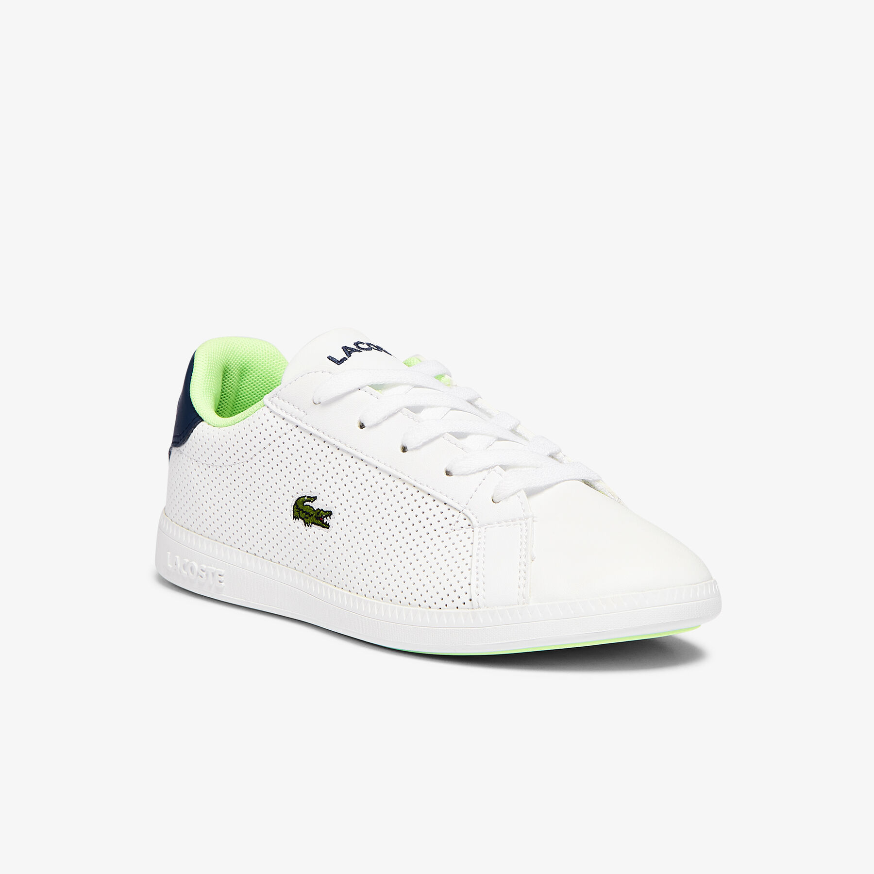 Children's Graduate Synthetic Perforated Trainers lacoste children s graduate synthetic perforated trainers
