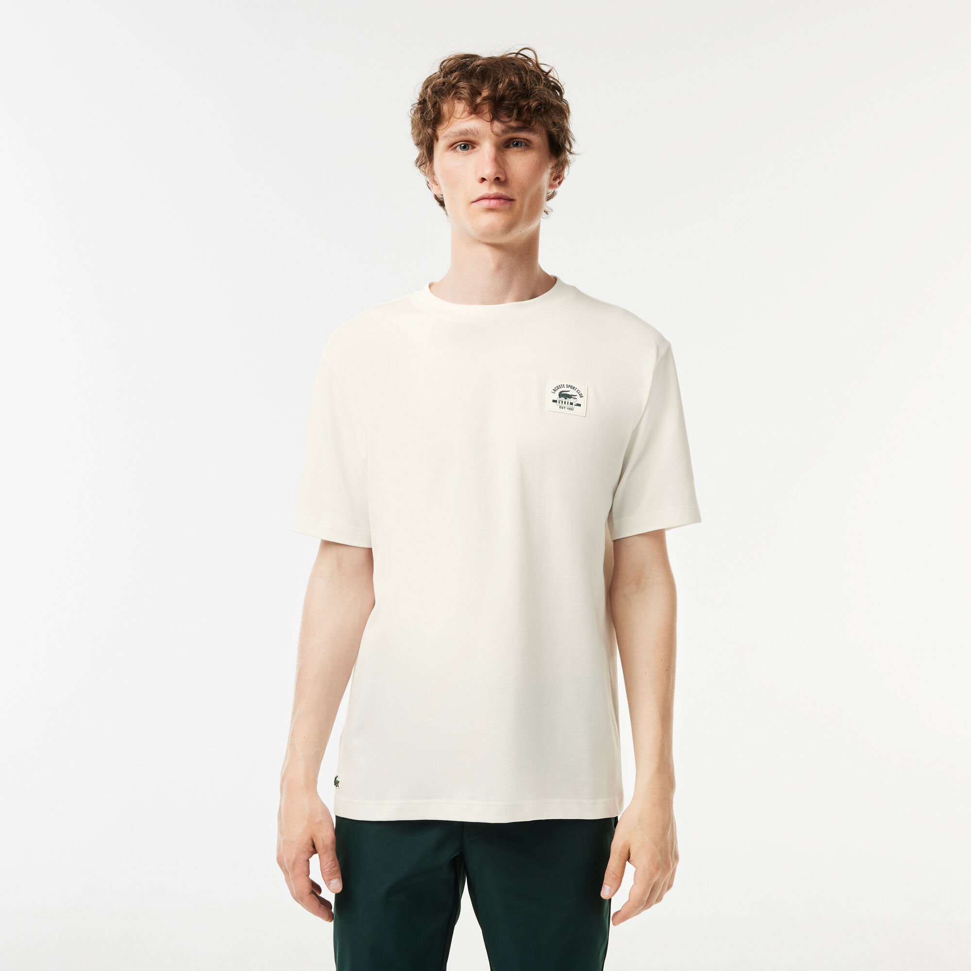 Relaxed Fit Cotton Golf T-shirt, White | LACOSTE KSA